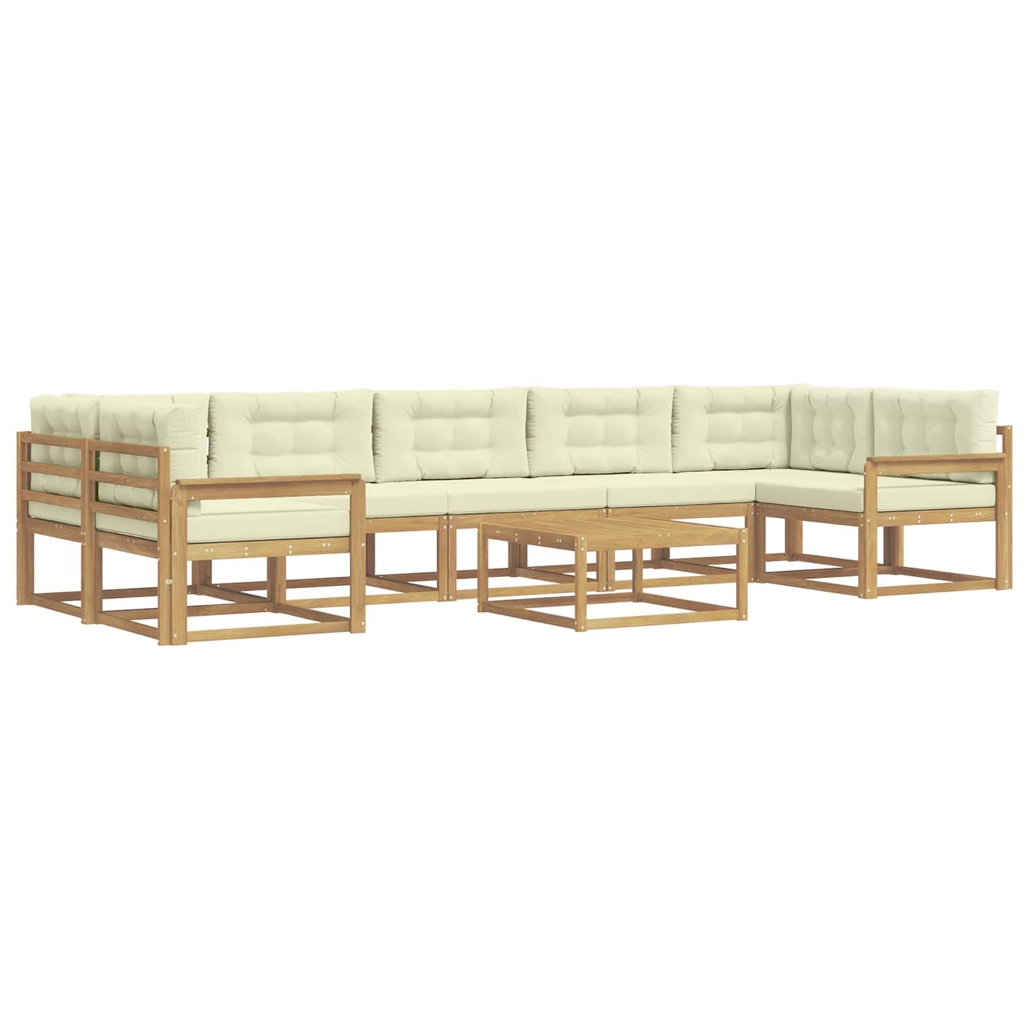 Buiten bankenset met kussen 6 pcs Wit en crèmekleurig is nu te koop bij PeponiXL, paradijselijk wonen!