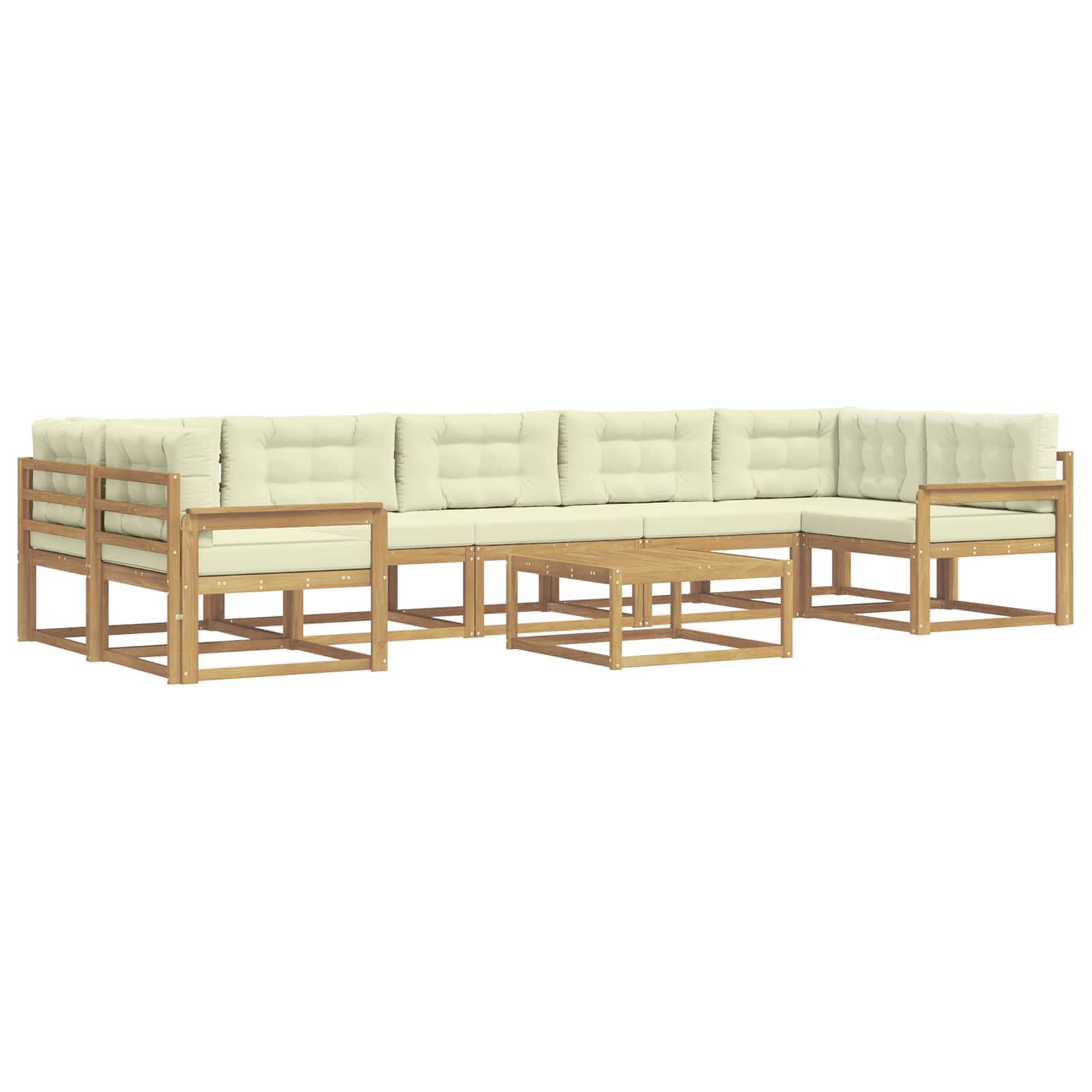 Buiten bankenset met kussen 6 pcs Wit en crèmekleurig is nu te koop bij PeponiXL, paradijselijk wonen!