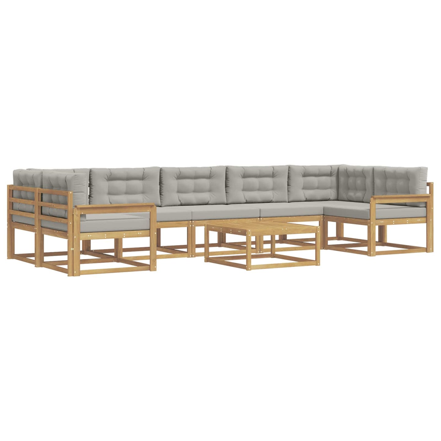 Buiten bankenset met kussen 6 pcs Wit en Lichtgrijs is nu te koop bij PeponiXL, paradijselijk wonen!