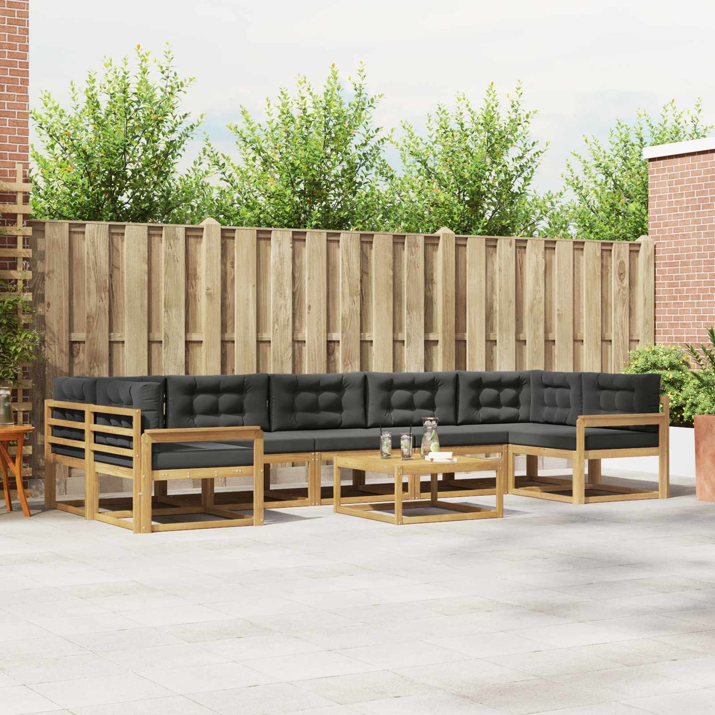 Buiten bankenset met kussen 6 pcs Wit en antracietkleurig is nu te koop bij PeponiXL, paradijselijk wonen!