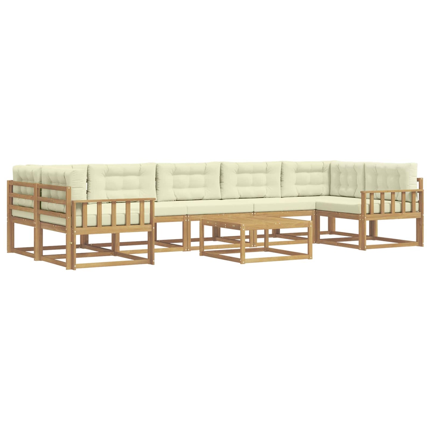 Buiten bankenset met kussen 6 pcs Wit en crèmekleurig is nu te koop bij PeponiXL, paradijselijk wonen!