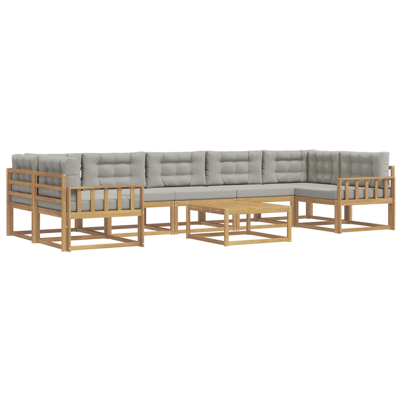 Buiten bankenset met kussen 6 pcs Wit en Lichtgrijs is nu te koop bij PeponiXL, paradijselijk wonen!