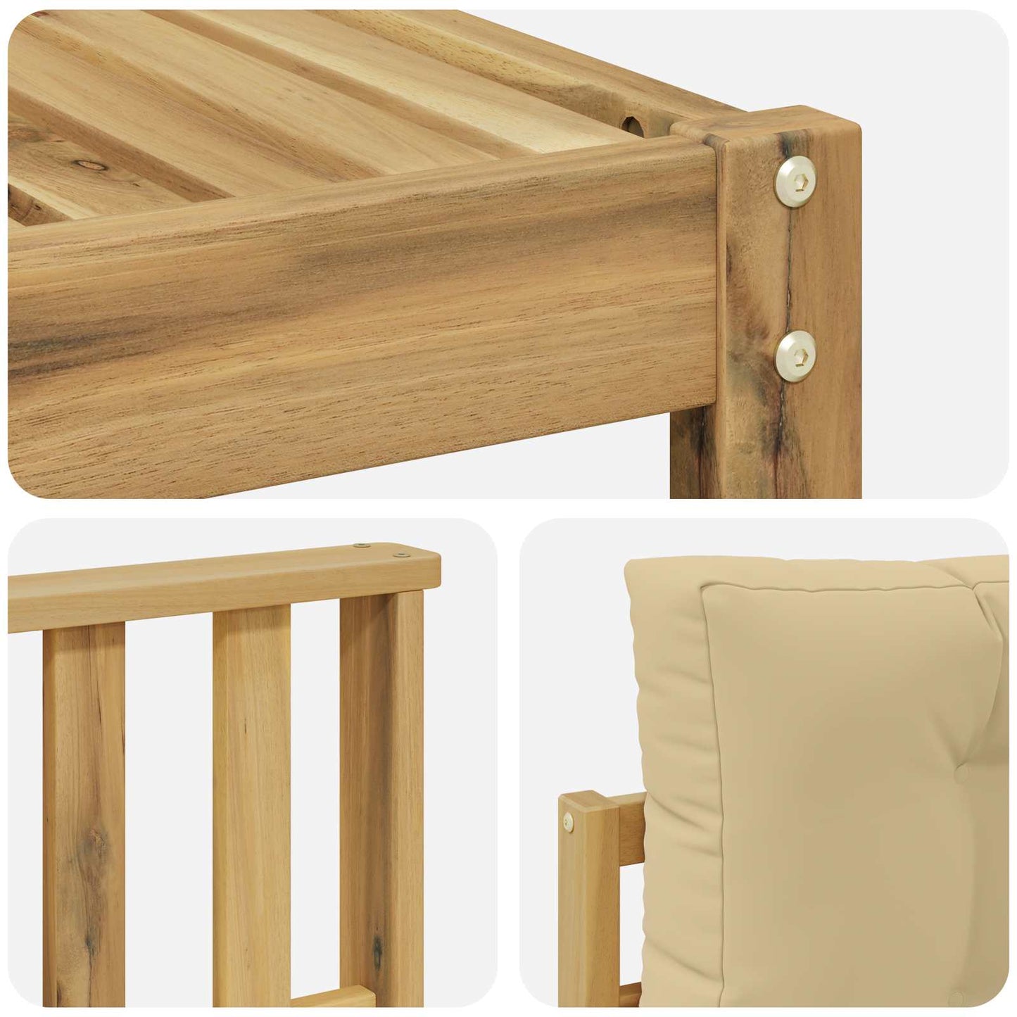 Buiten bankenset met kussen 6 pcs Wit en Beige is nu te koop bij PeponiXL, paradijselijk wonen!