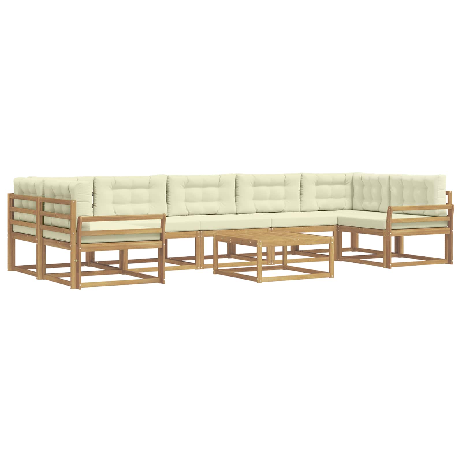 Buiten bankenset met kussen 6 pcs Wit en crèmekleurig is nu te koop bij PeponiXL, paradijselijk wonen!