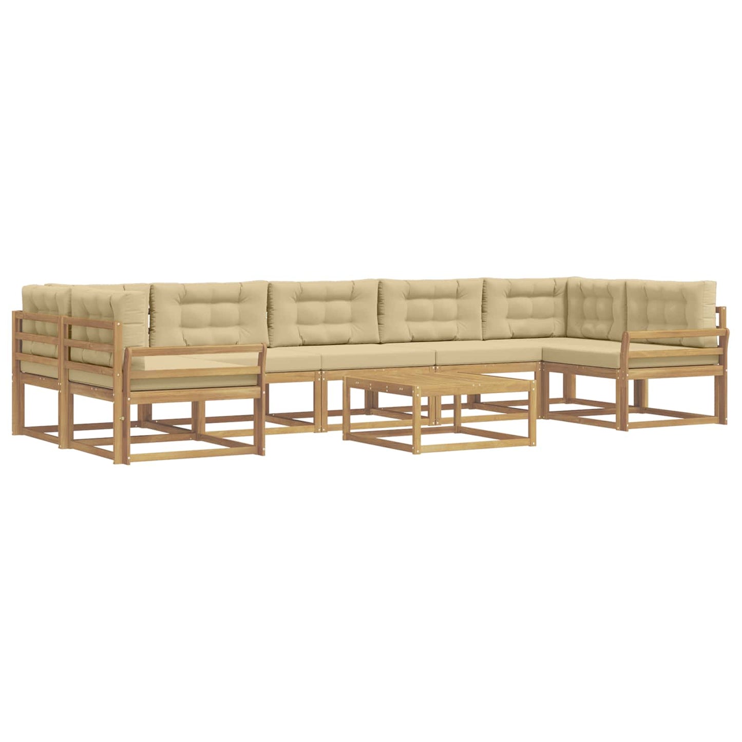 Buiten bankenset met kussen 6 pcs Wit en Beige is nu te koop bij PeponiXL, paradijselijk wonen!