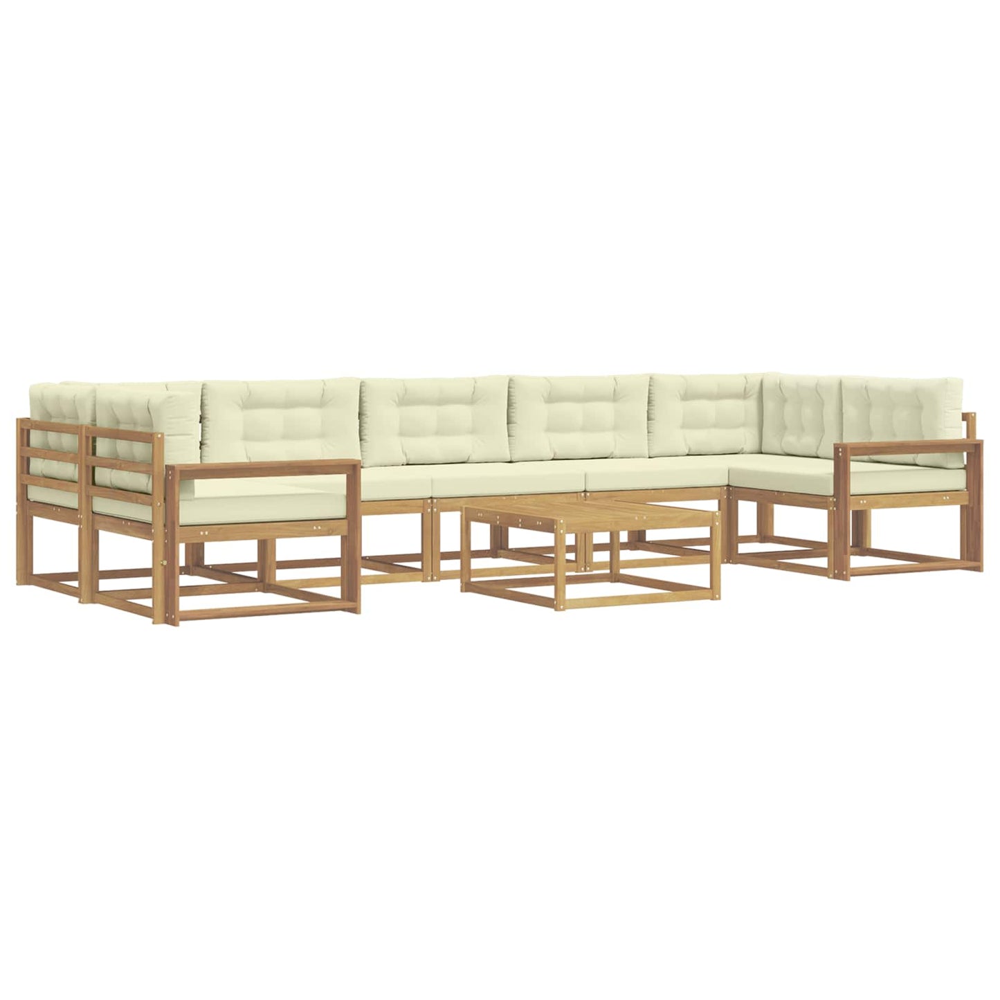 Buiten bankenset met kussen 6 pcs Wit en crèmekleurig is nu te koop bij PeponiXL, paradijselijk wonen!