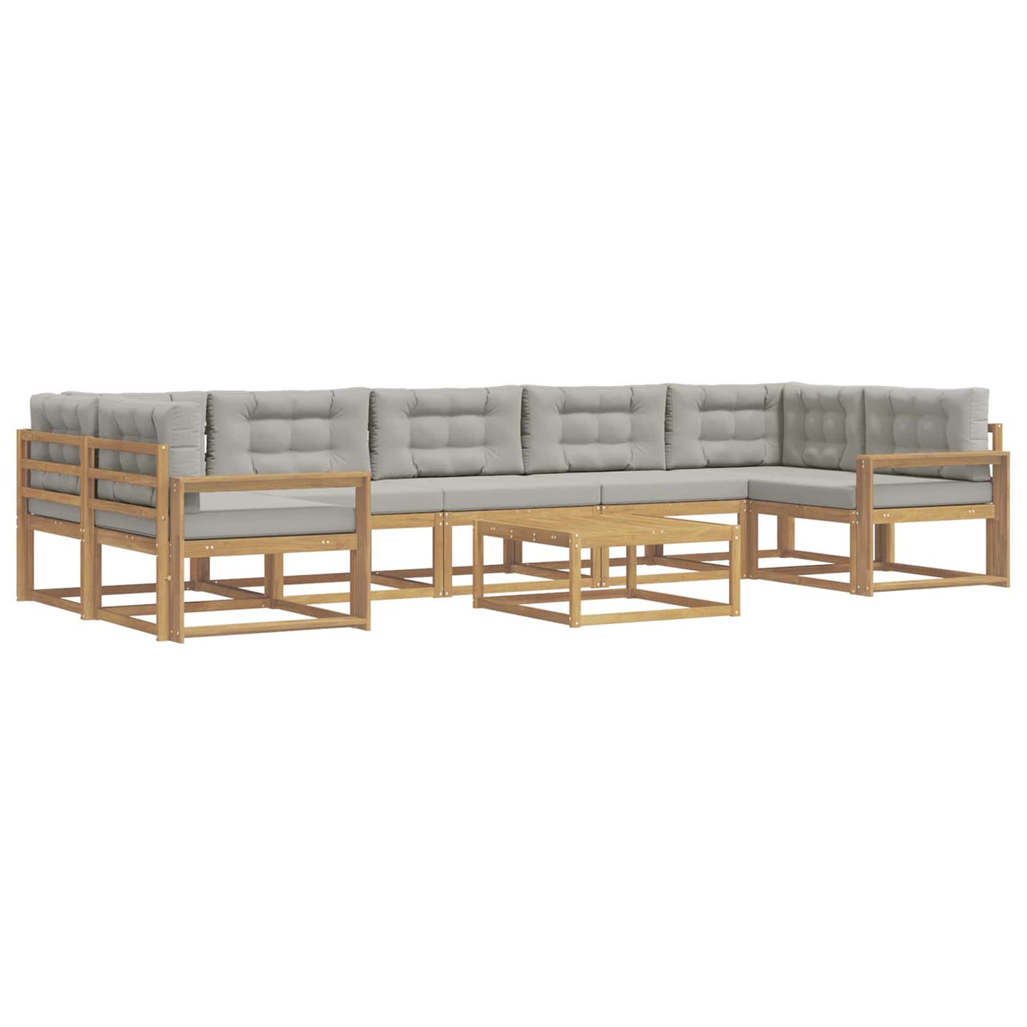 Buiten bankenset met kussen 6 pcs Wit en Lichtgrijs is nu te koop bij PeponiXL, paradijselijk wonen!