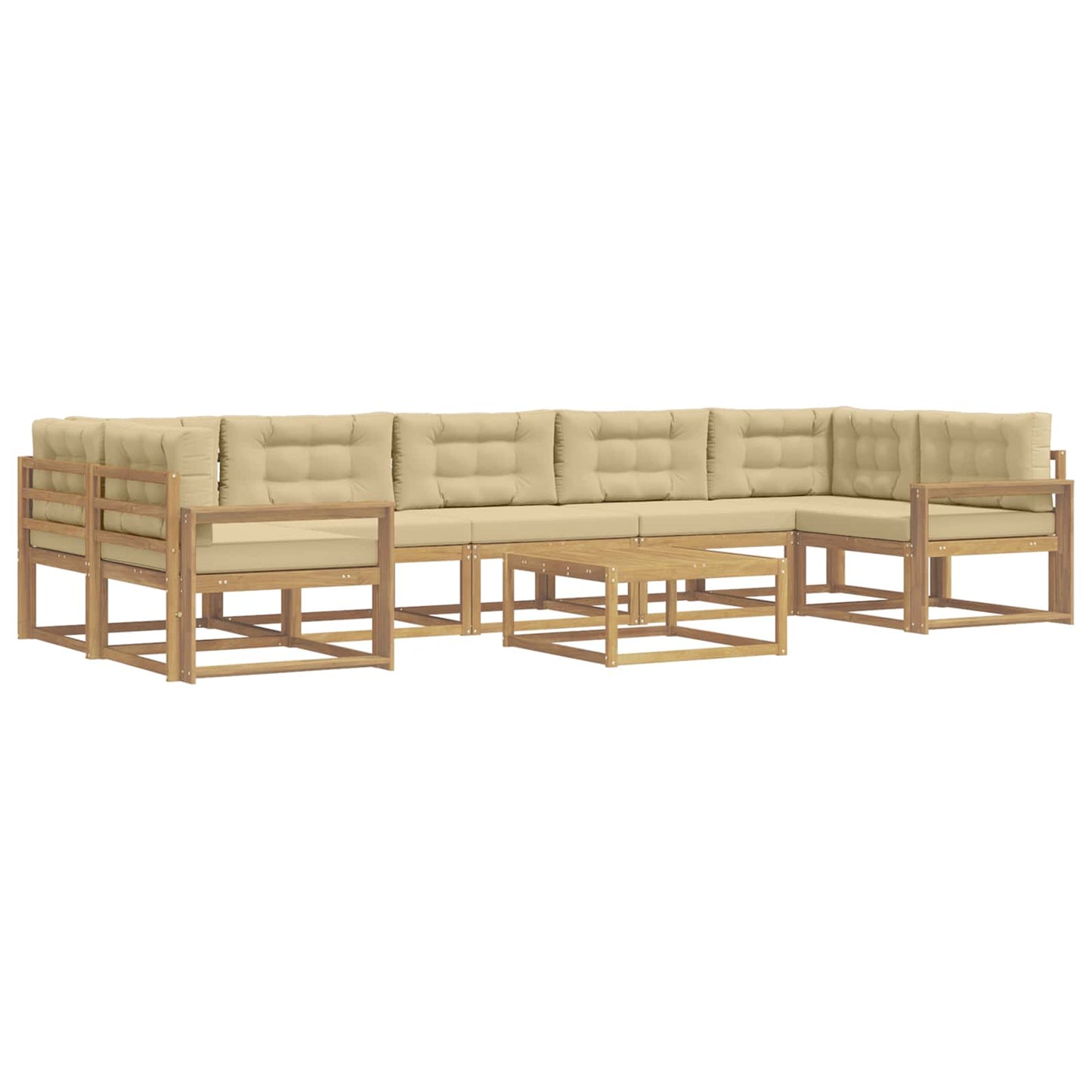 Buiten bankenset met kussen 6 pcs Wit en Beige is nu te koop bij PeponiXL, paradijselijk wonen!