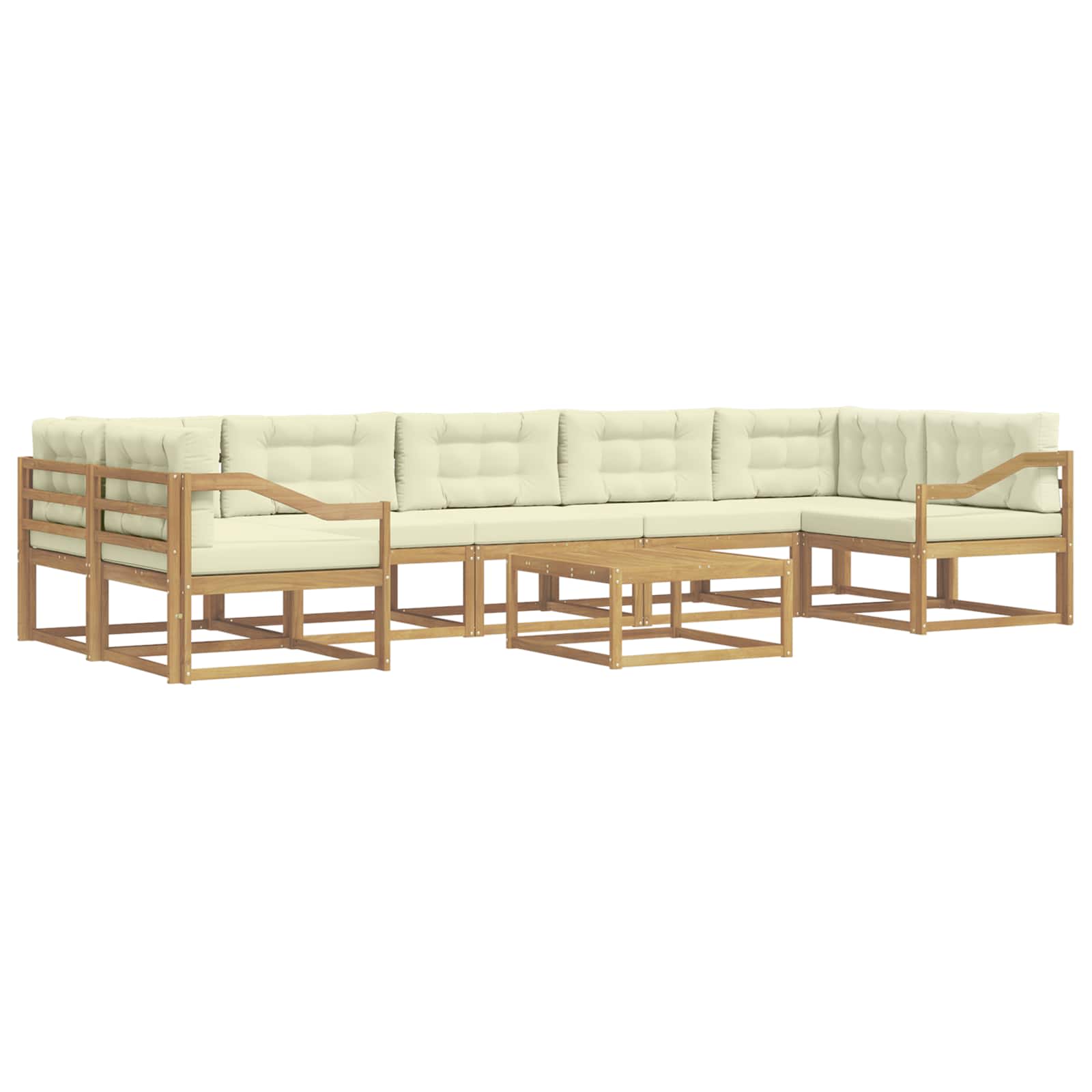 Buiten bankenset met kussen 6 pcs Wit en crèmekleurig is nu te koop bij PeponiXL, paradijselijk wonen!