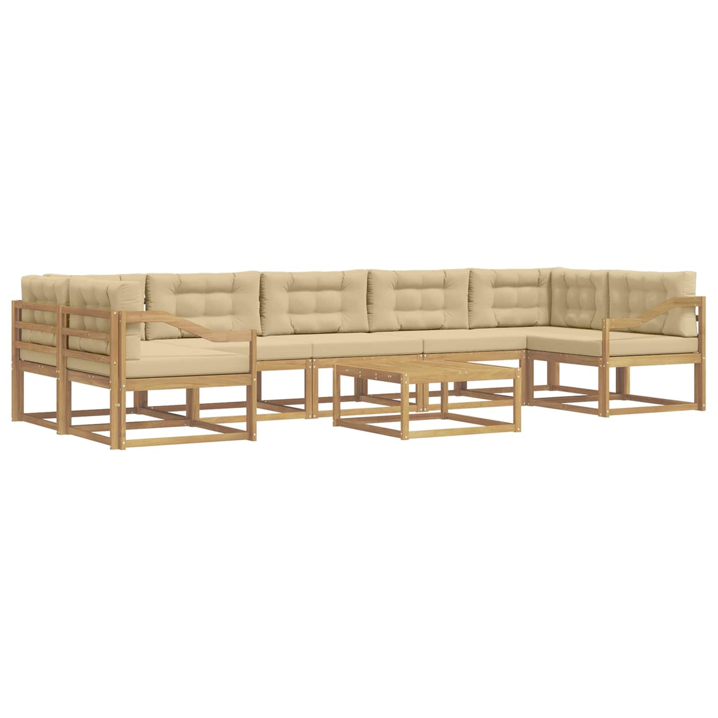 Buiten bankenset met kussen 6 pcs Wit en Beige is nu te koop bij PeponiXL, paradijselijk wonen!