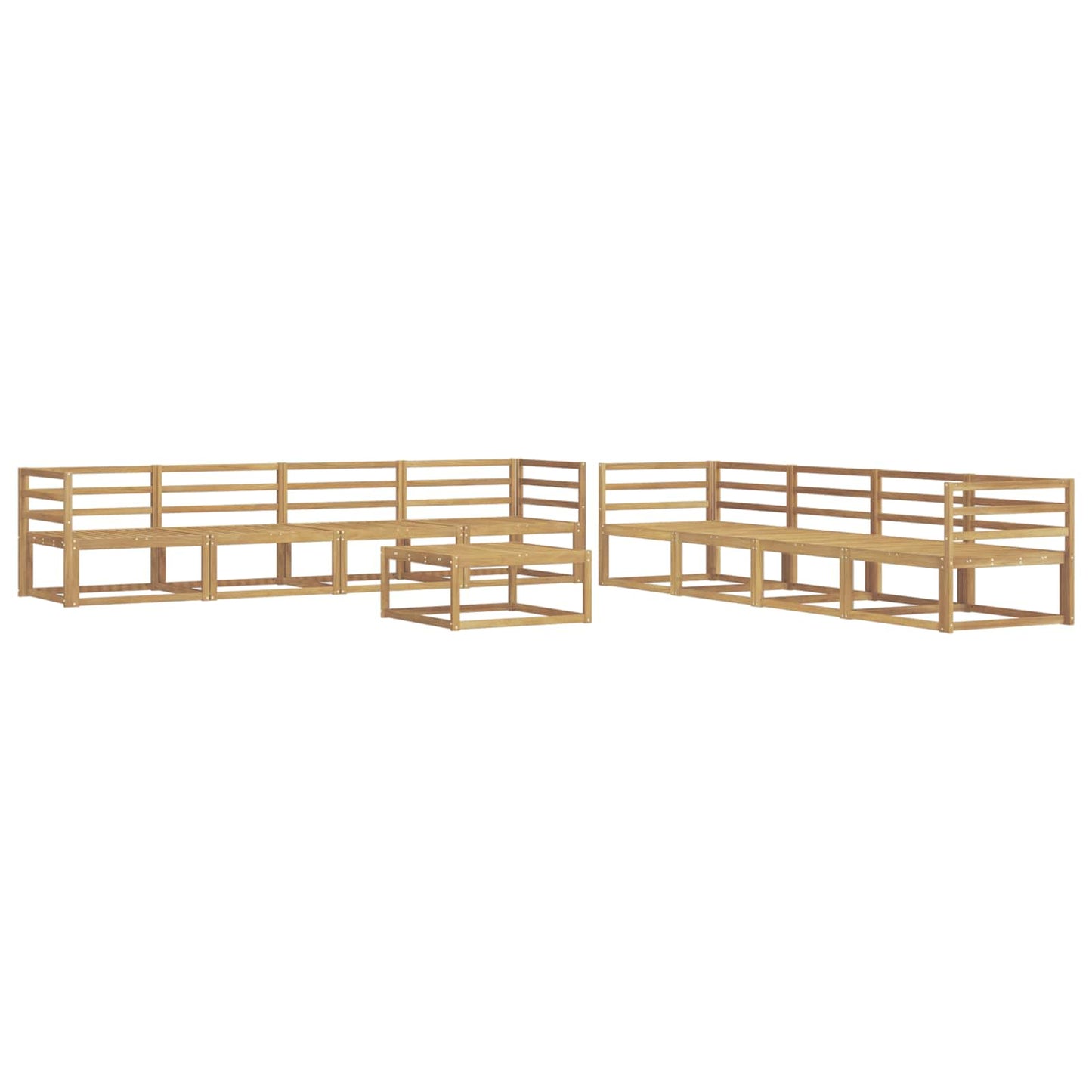 Buiten bankenset 9 pcs Wit 79 x 79 x 37 cm Massief Acaciahout is nu te koop bij PeponiXL, paradijselijk wonen!