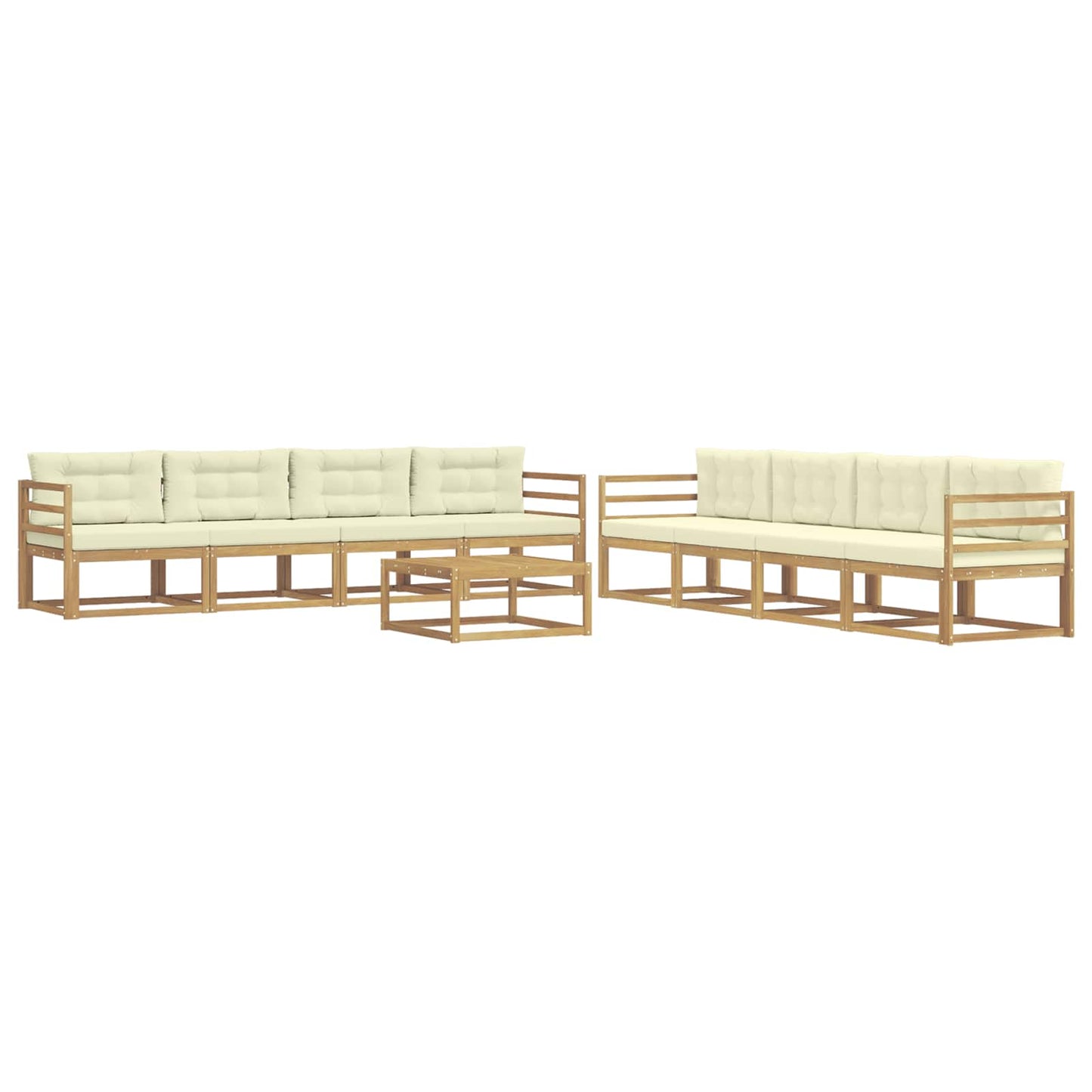 Buiten bankenset 9 pcs Wit en crèmekleurig 79 x 79 x 37 cm is nu te koop bij PeponiXL, paradijselijk wonen!