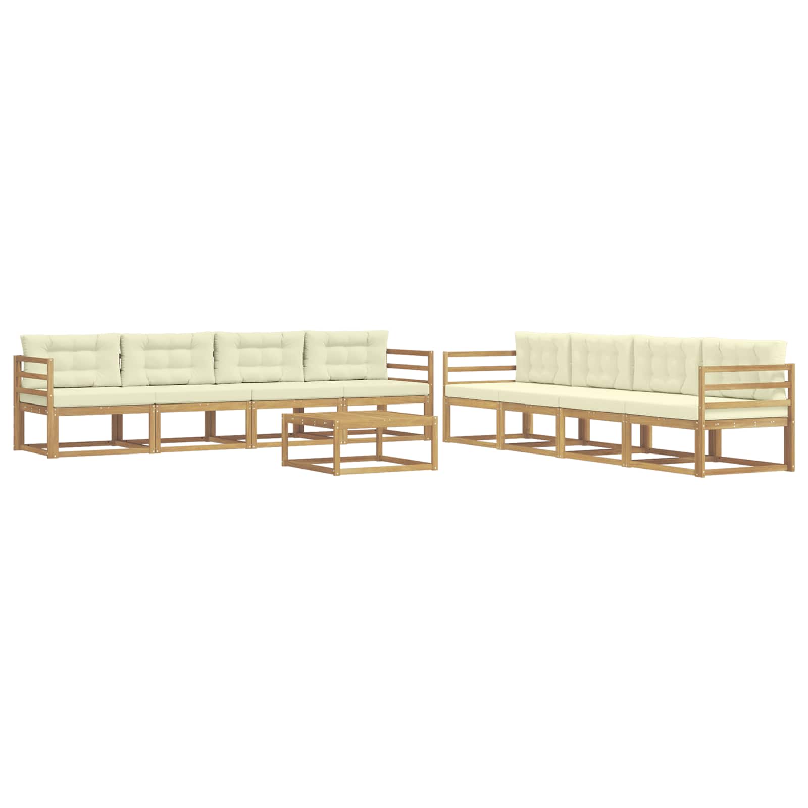 Buiten bankenset 9 pcs Wit en crèmekleurig 79 x 79 x 37 cm is nu te koop bij PeponiXL, paradijselijk wonen!