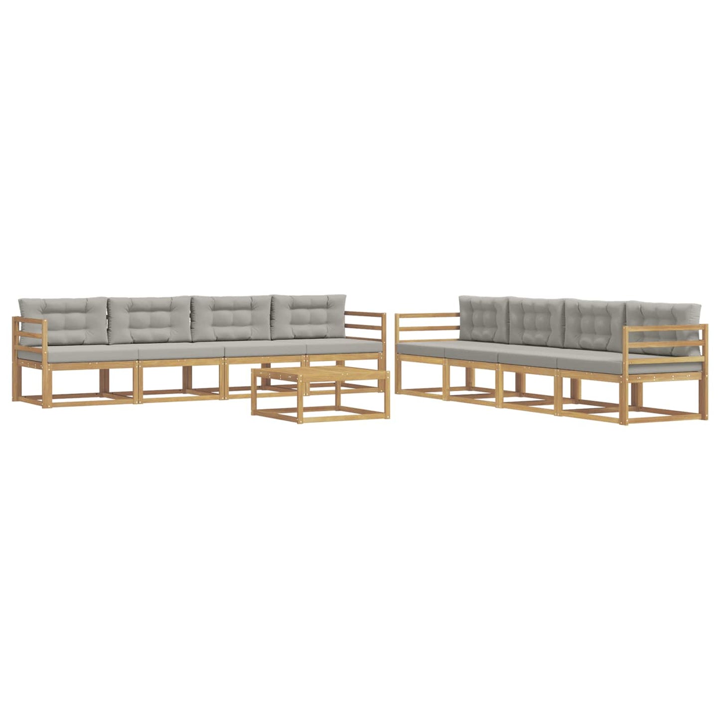 Buiten bankenset 9 pcs Wit en Lichtgrijs 79 x 79 x 37 cm is nu te koop bij PeponiXL, paradijselijk wonen!