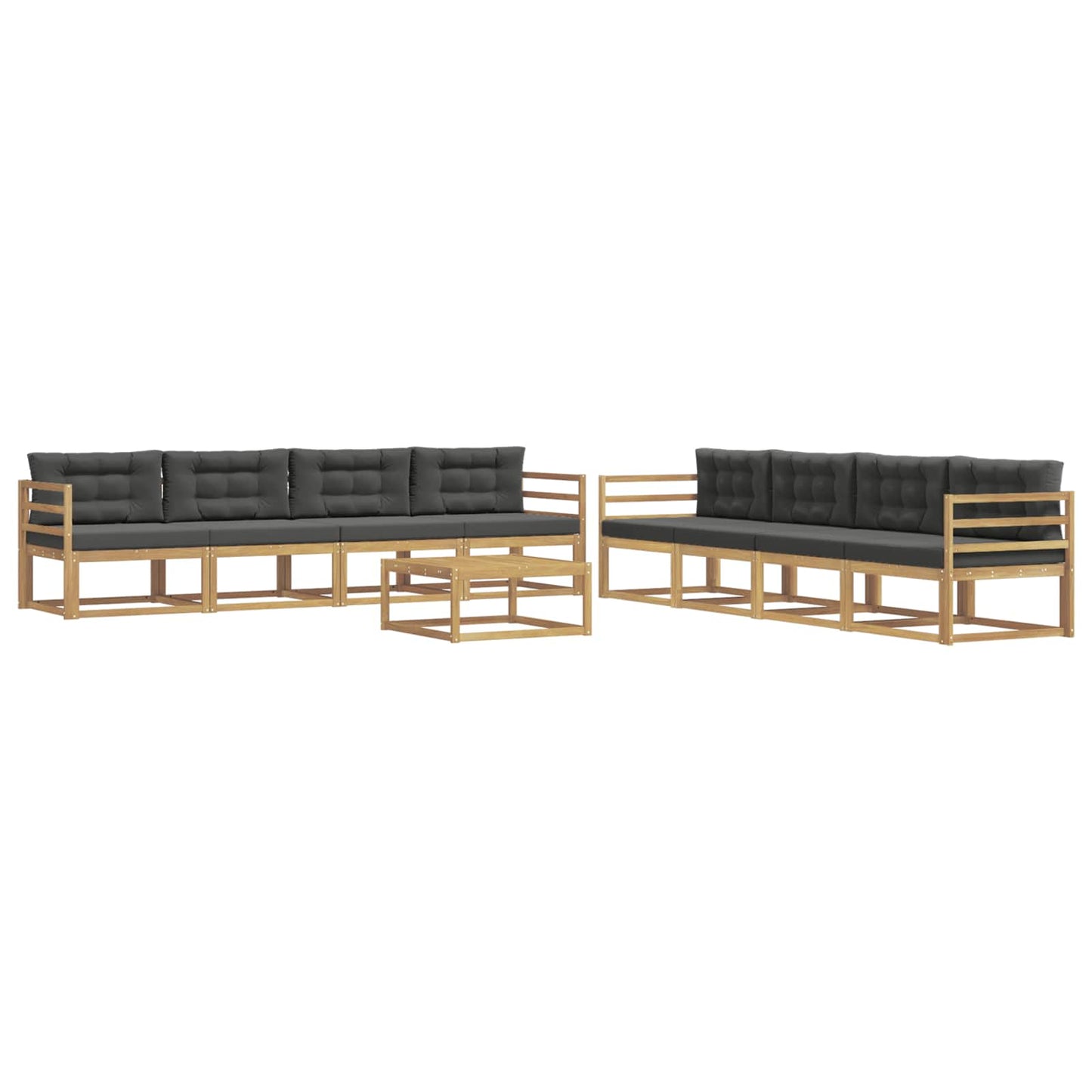Buiten bankenset 9 pcs Wit en antracietkleurig 79 x 79 x 37 cm is nu te koop bij PeponiXL, paradijselijk wonen!