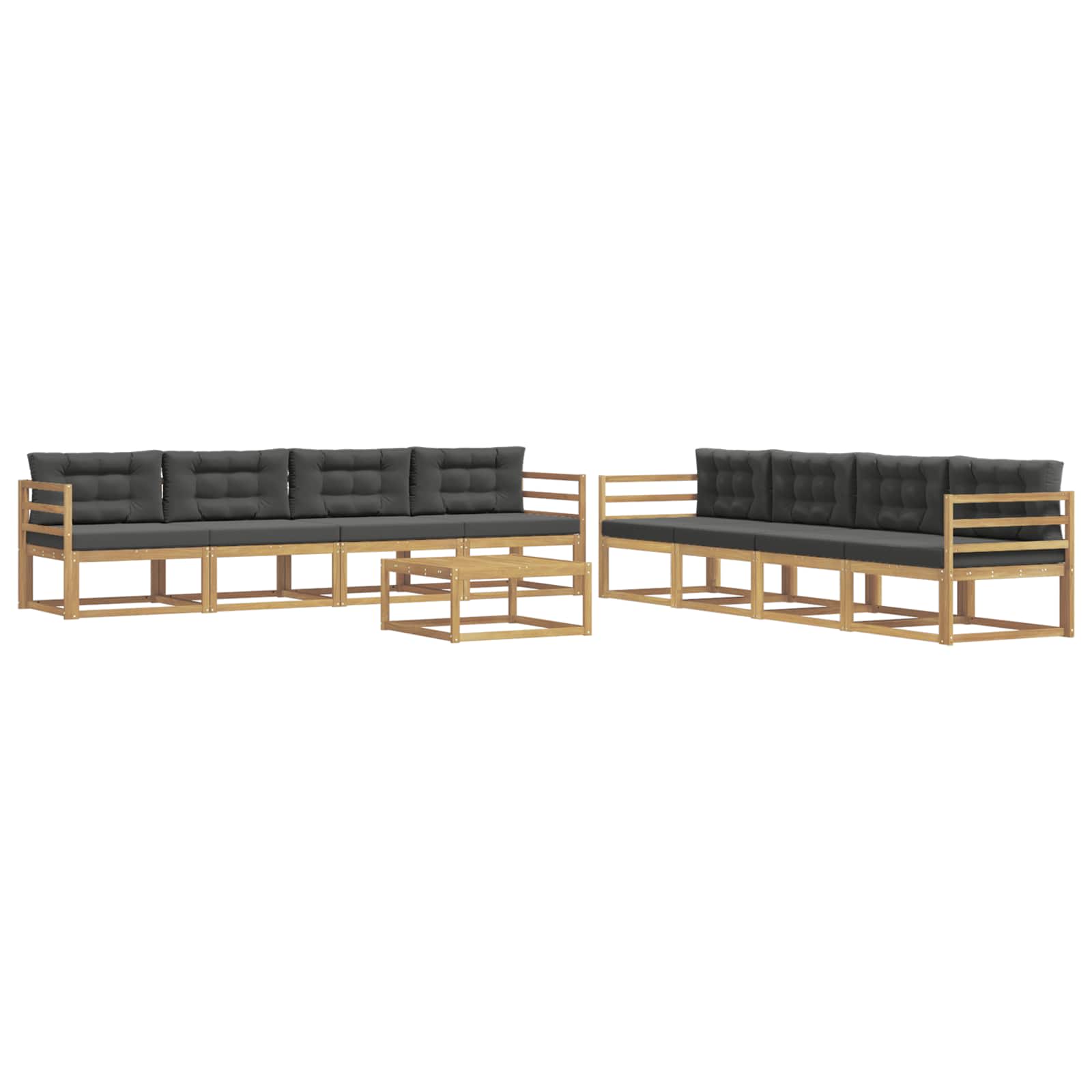 Buiten bankenset 9 pcs Wit en antracietkleurig 79 x 79 x 37 cm is nu te koop bij PeponiXL, paradijselijk wonen!