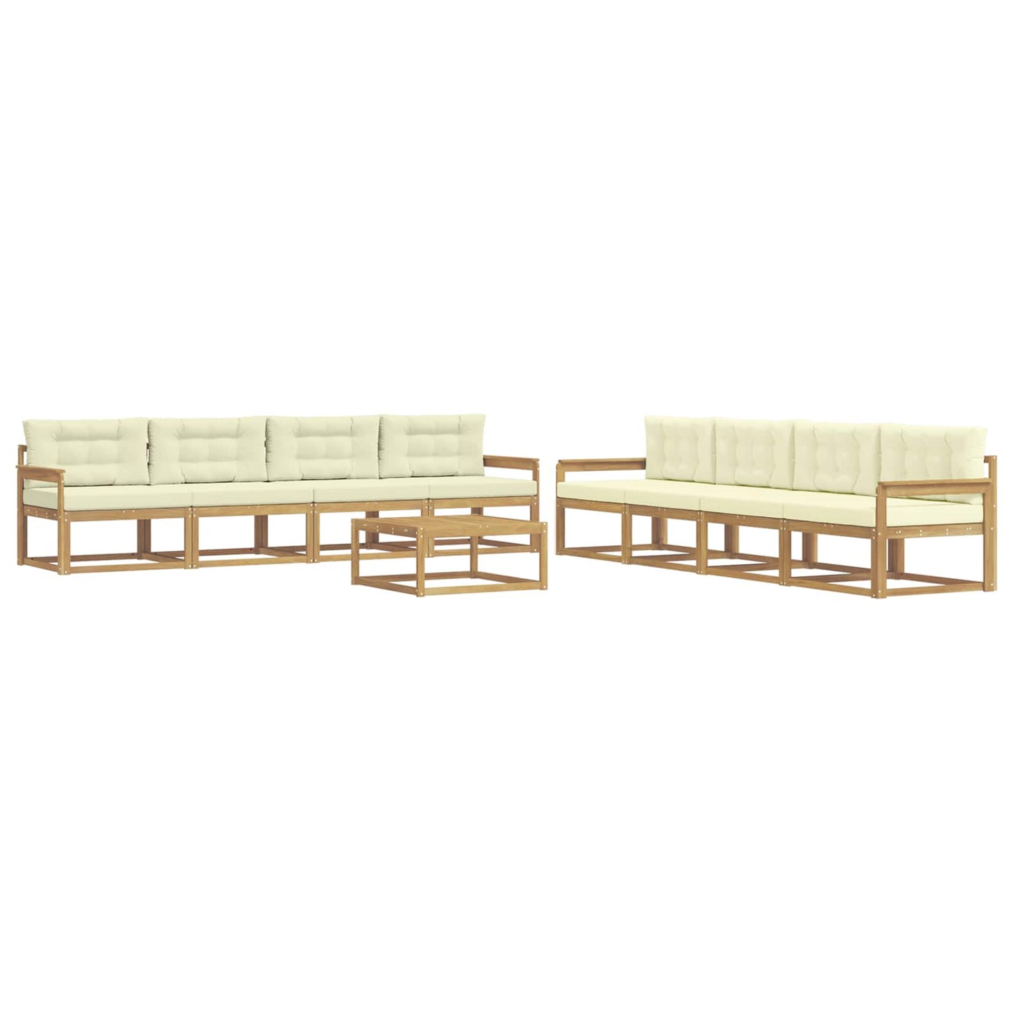Buiten bankenset 9 pcs Wit en crèmekleurig 79 x 79 x 37 cm is nu te koop bij PeponiXL, paradijselijk wonen!