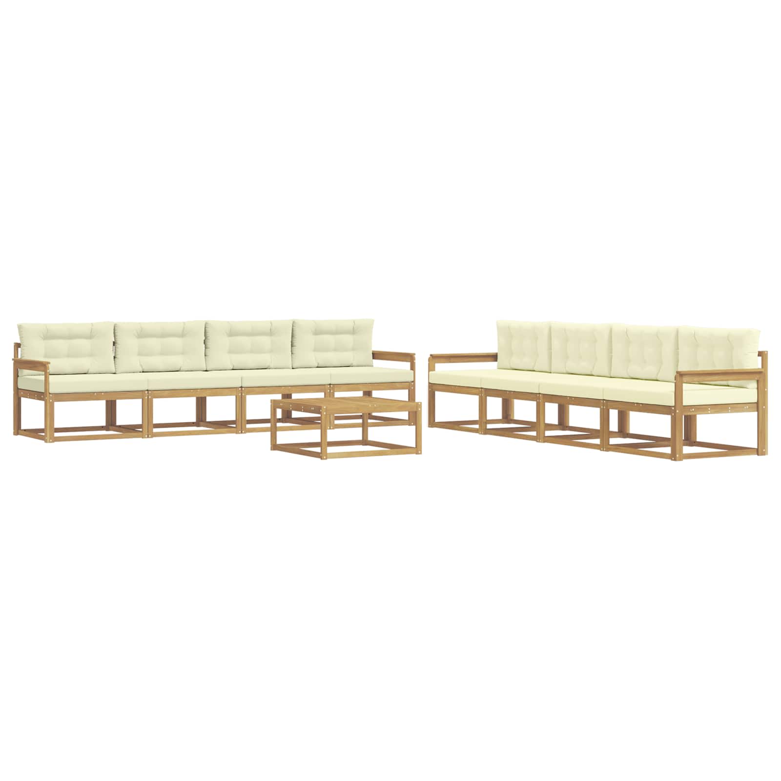 Buiten bankenset 9 pcs Wit en crèmekleurig 79 x 79 x 37 cm is nu te koop bij PeponiXL, paradijselijk wonen!