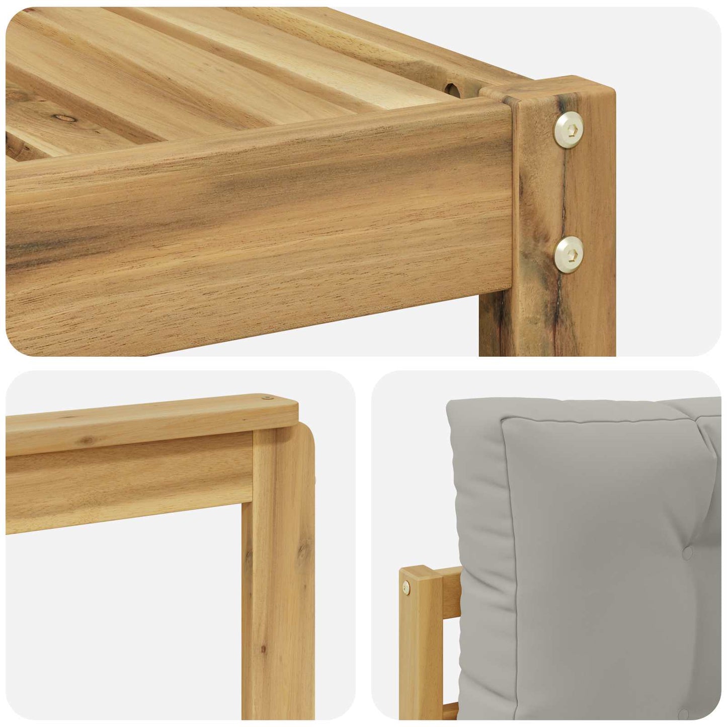 Buiten bankenset 9 pcs Wit en Lichtgrijs 79 x 79 x 37 cm is nu te koop bij PeponiXL, paradijselijk wonen!