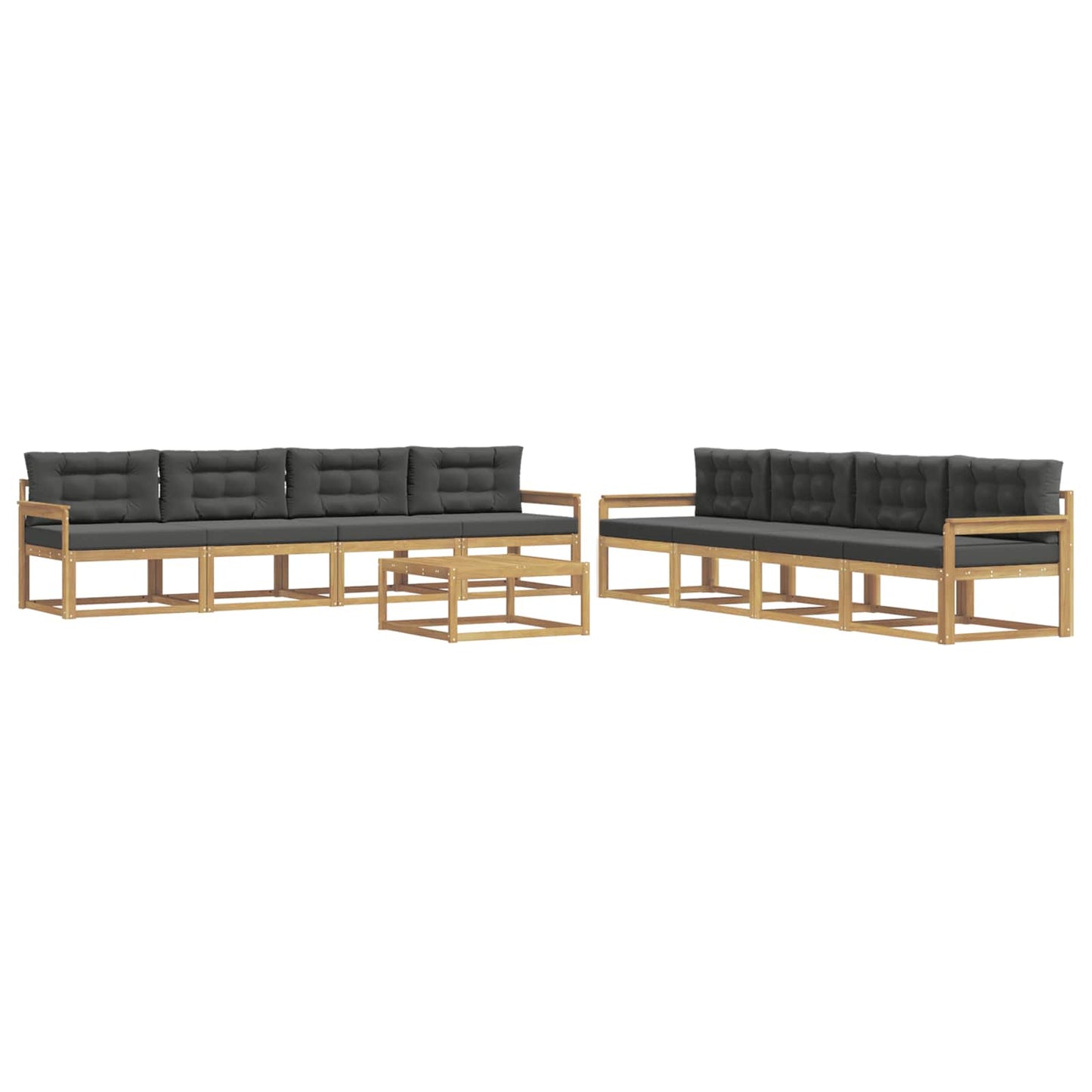 Buiten bankenset 9 pcs Wit en antracietkleurig 79 x 79 x 37 cm is nu te koop bij PeponiXL, paradijselijk wonen!