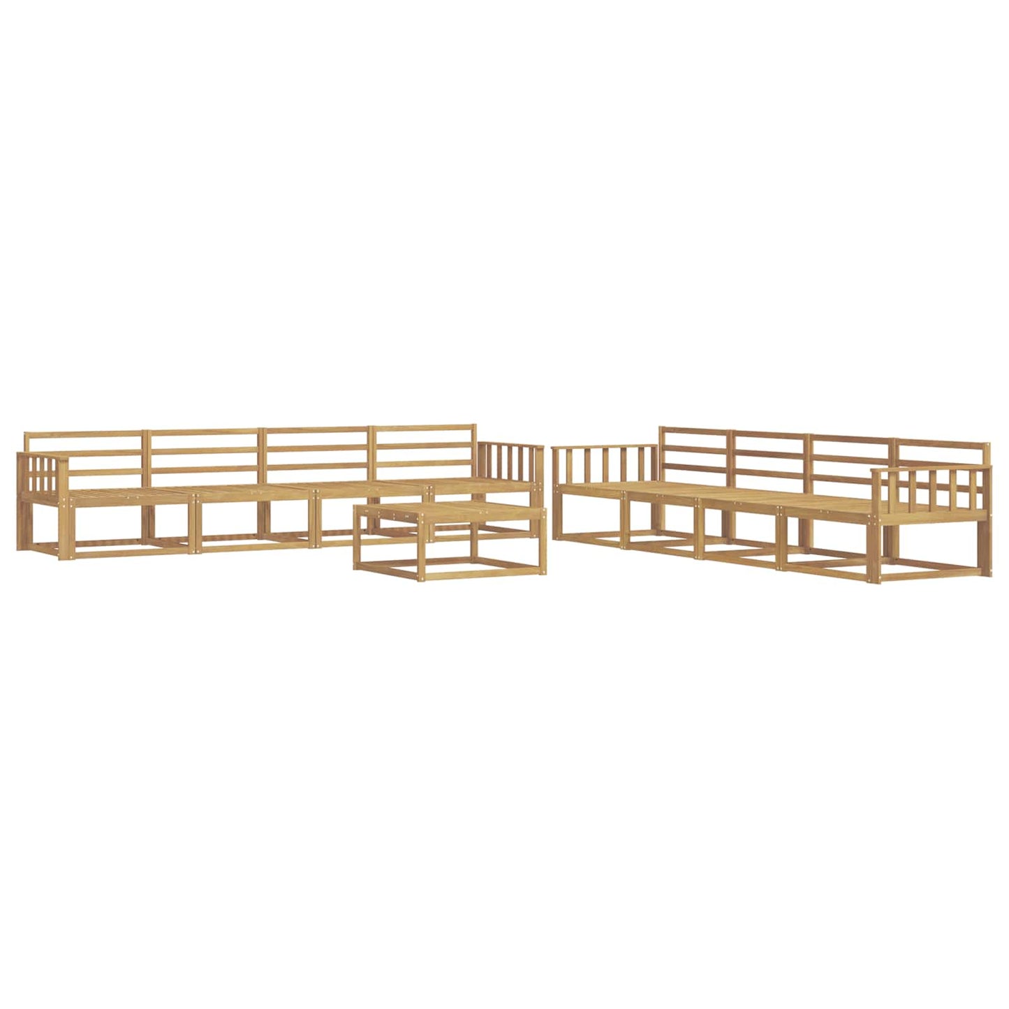 Buiten bankenset 9 pcs Wit 79 x 79 x 37 cm Massief Acaciahout is nu te koop bij PeponiXL, paradijselijk wonen!