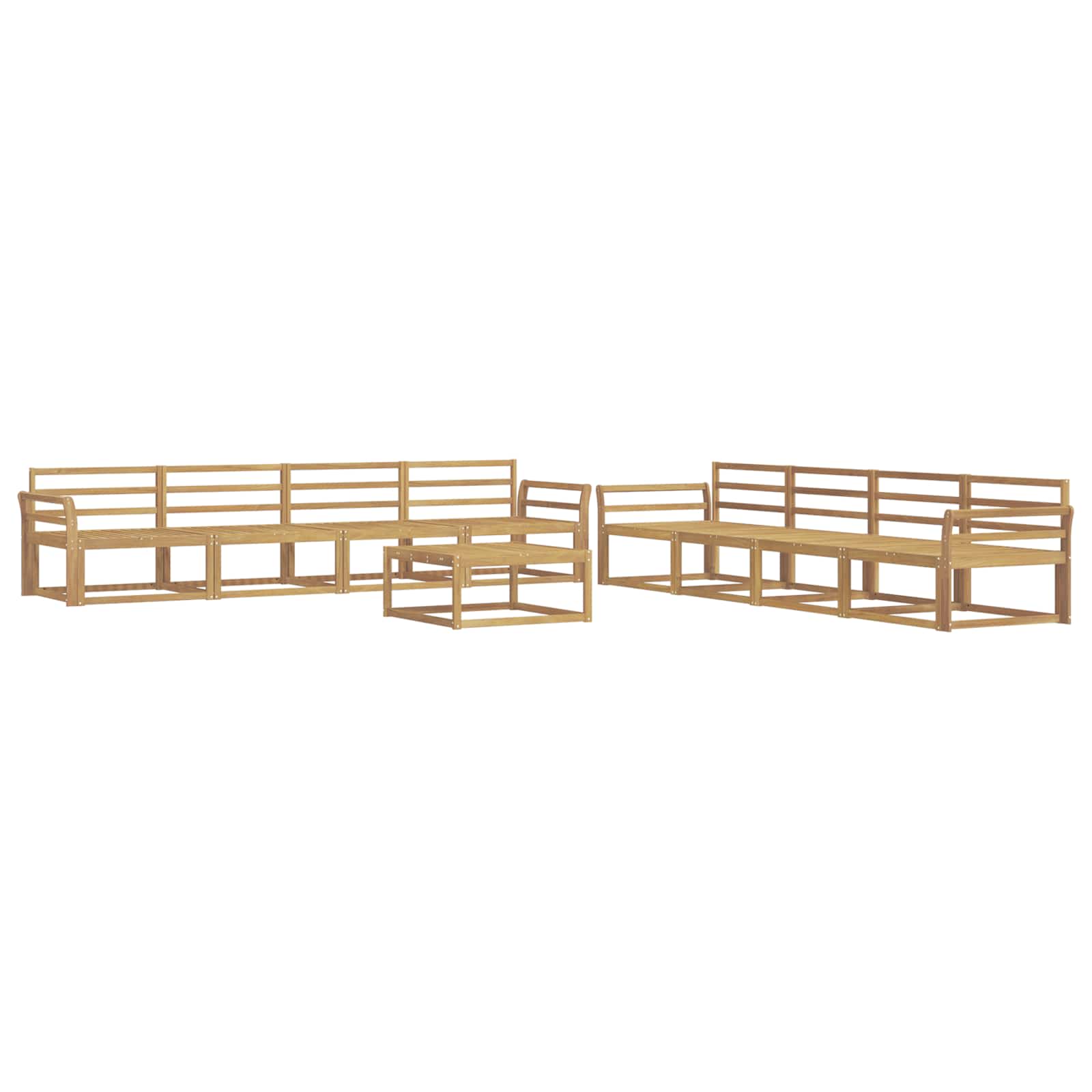 Buiten bankenset 9 pcs Wit 79 x 79 x 37 cm Massief Acaciahout is nu te koop bij PeponiXL, paradijselijk wonen!