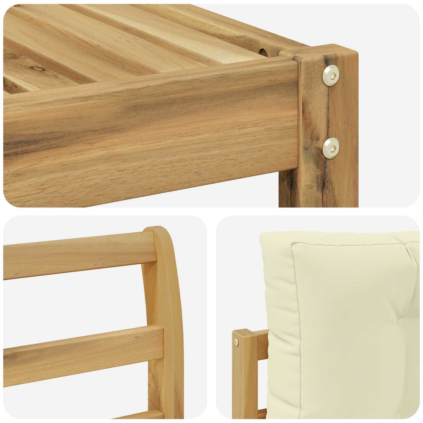 Buiten bankenset 9 pcs Wit en crèmekleurig 79 x 79 x 37 cm is nu te koop bij PeponiXL, paradijselijk wonen!