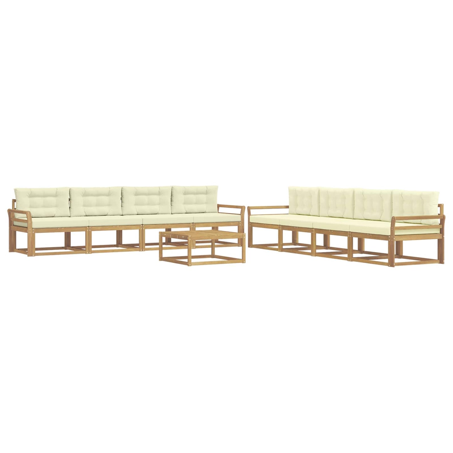 Buiten bankenset 9 pcs Wit en crèmekleurig 79 x 79 x 37 cm is nu te koop bij PeponiXL, paradijselijk wonen!