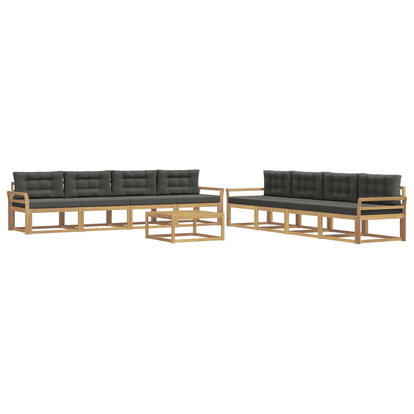 Buiten bankenset 9 pcs Wit en antracietkleurig 79 x 79 x 37 cm is nu te koop bij PeponiXL, paradijselijk wonen!