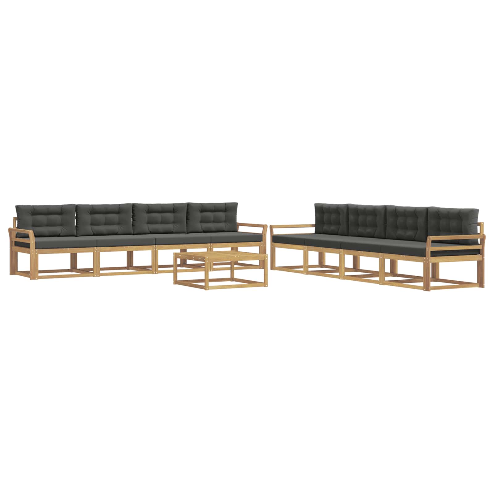 Buiten bankenset 9 pcs Wit en antracietkleurig 79 x 79 x 37 cm is nu te koop bij PeponiXL, paradijselijk wonen!