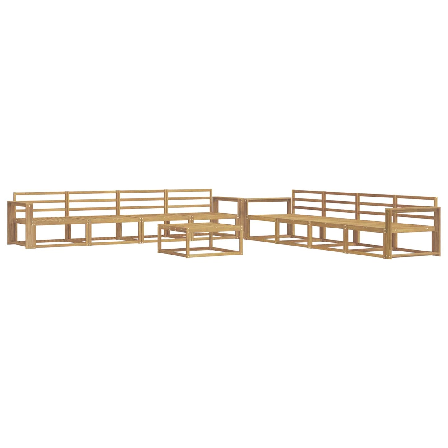 Buiten bankenset 9 pcs Wit 79 x 79 x 37 cm Massief Acaciahout is nu te koop bij PeponiXL, paradijselijk wonen!