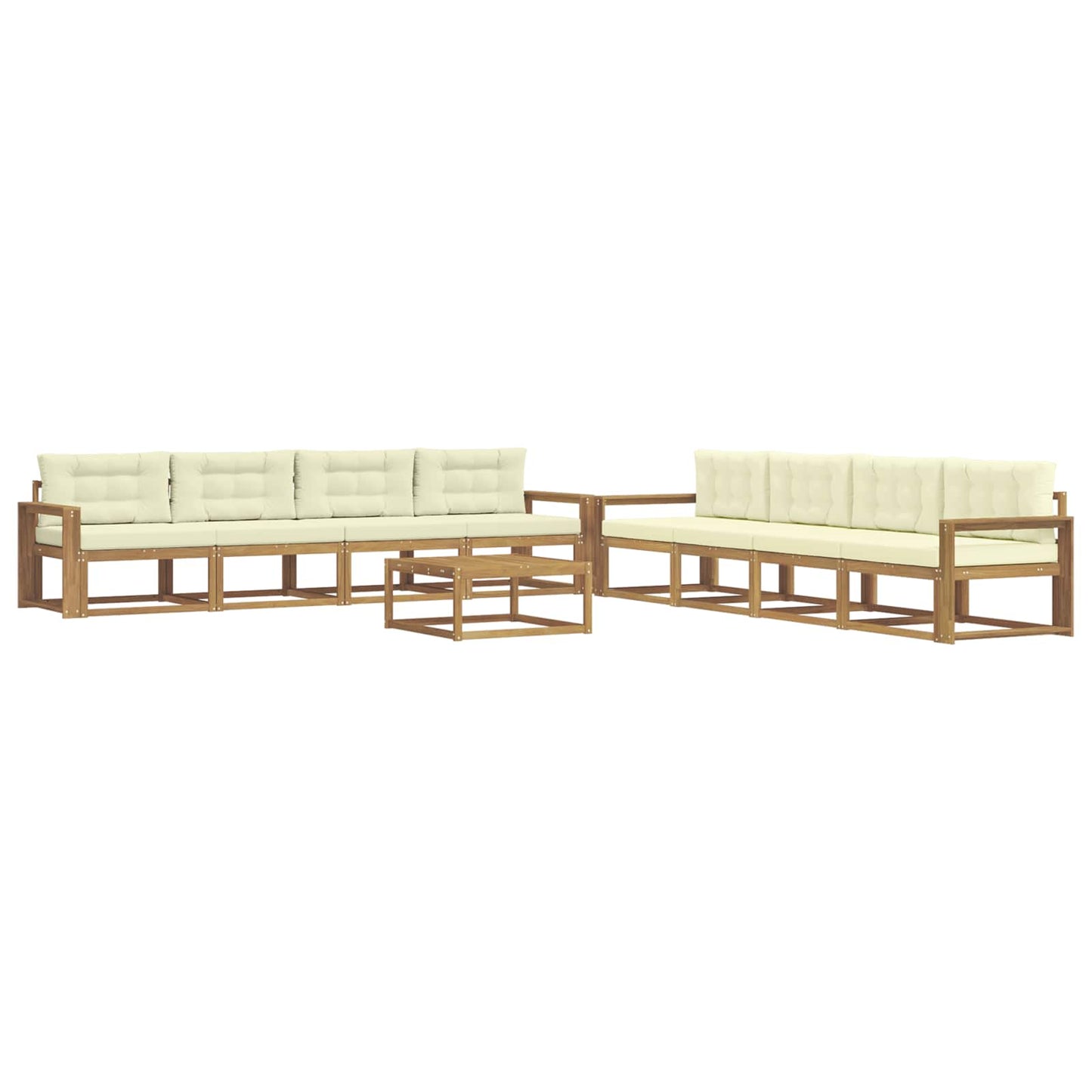 Buiten bankenset 9 pcs Wit en crèmekleurig 79 x 79 x 37 cm is nu te koop bij PeponiXL, paradijselijk wonen!