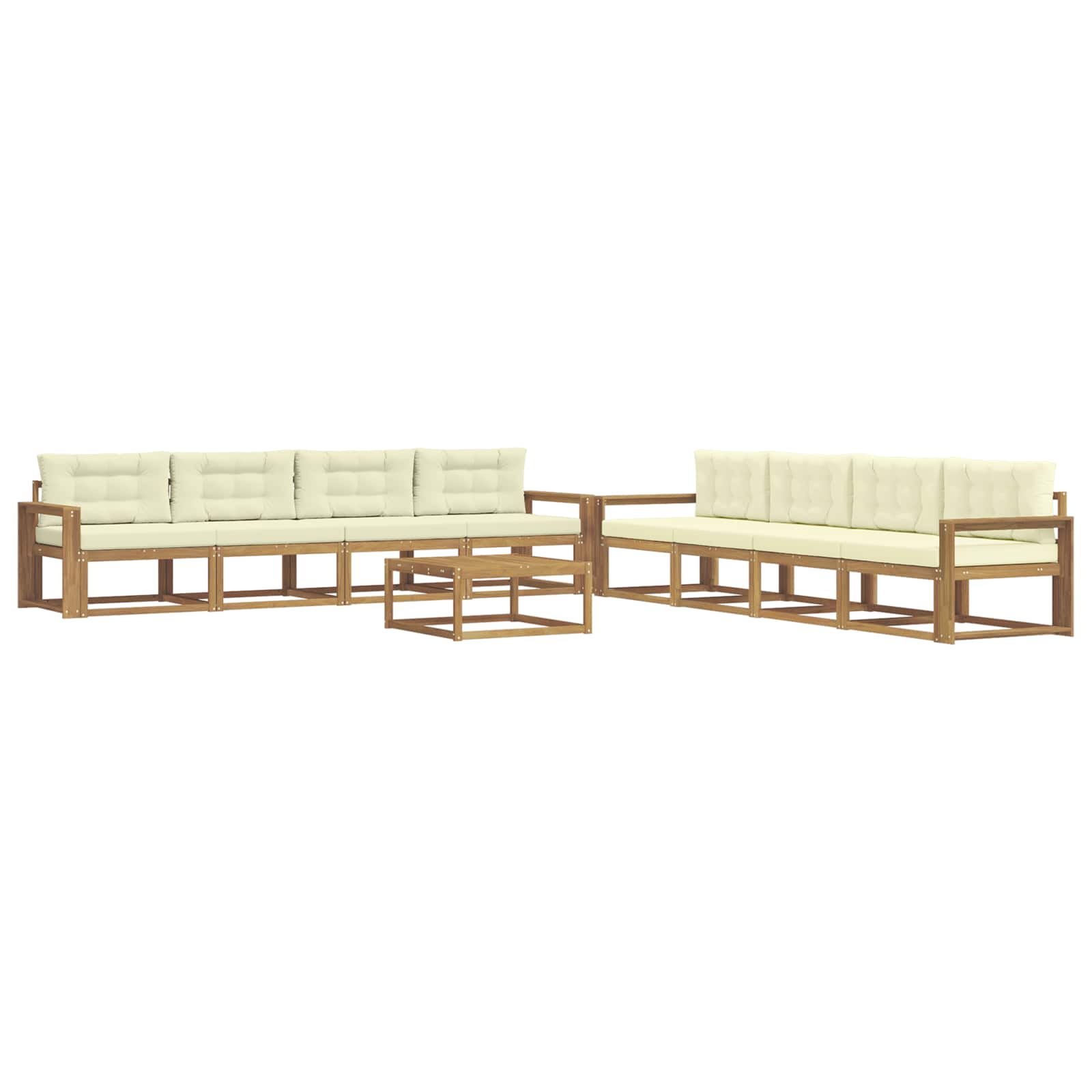 Buiten bankenset 9 pcs Wit en crèmekleurig 79 x 79 x 37 cm is nu te koop bij PeponiXL, paradijselijk wonen!