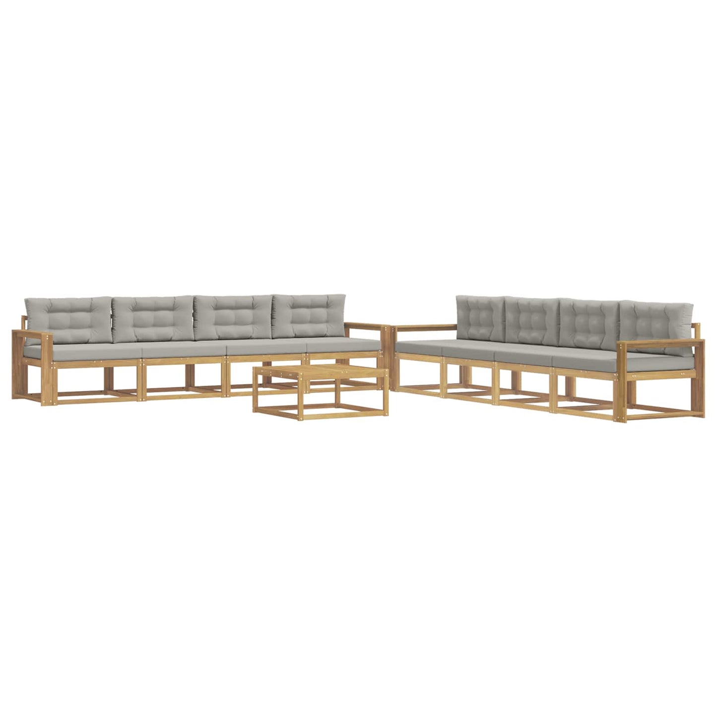 Buiten bankenset 9 pcs Wit en Lichtgrijs 79 x 79 x 37 cm is nu te koop bij PeponiXL, paradijselijk wonen!
