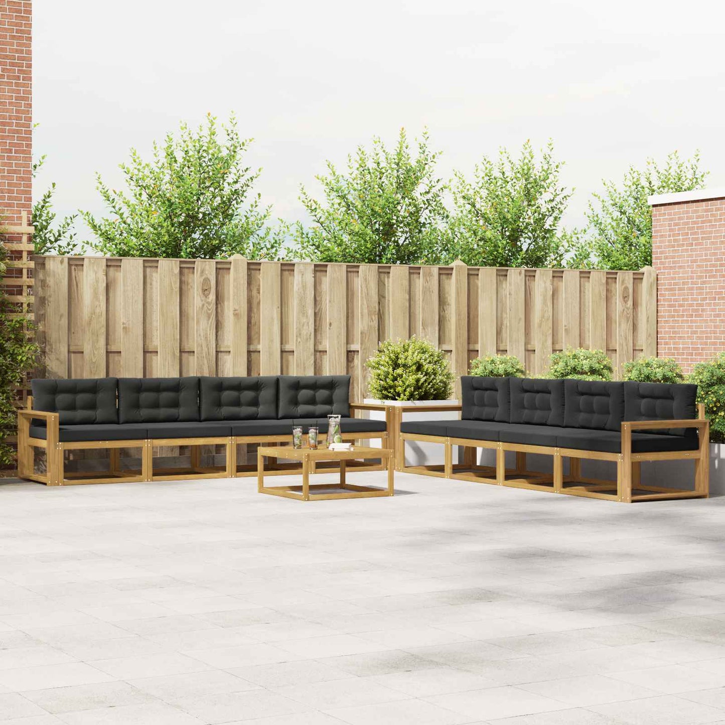 Buiten bankenset 9 pcs Wit en antracietkleurig 79 x 79 x 37 cm is nu te koop bij PeponiXL, paradijselijk wonen!