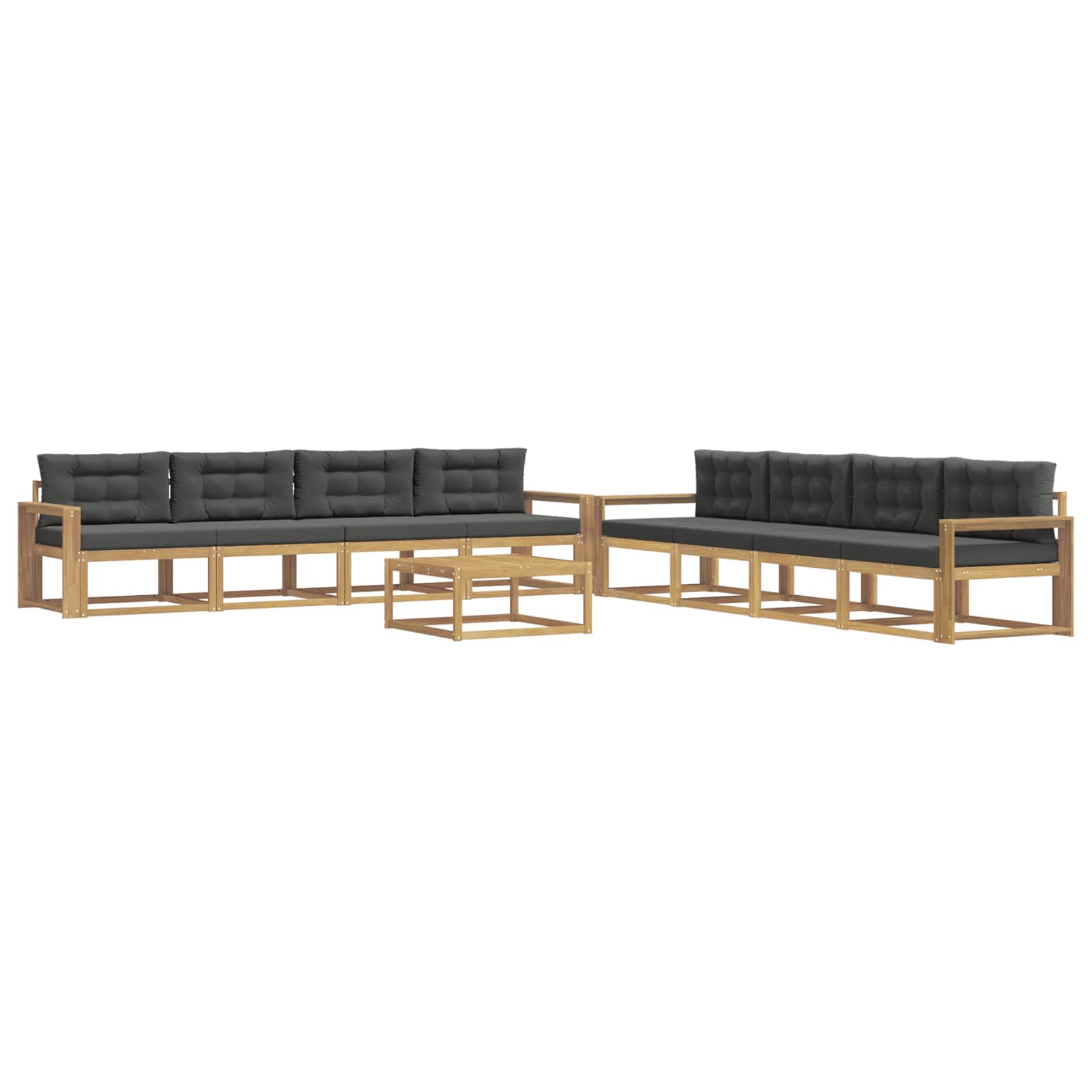 Buiten bankenset 9 pcs Wit en antracietkleurig 79 x 79 x 37 cm is nu te koop bij PeponiXL, paradijselijk wonen!
