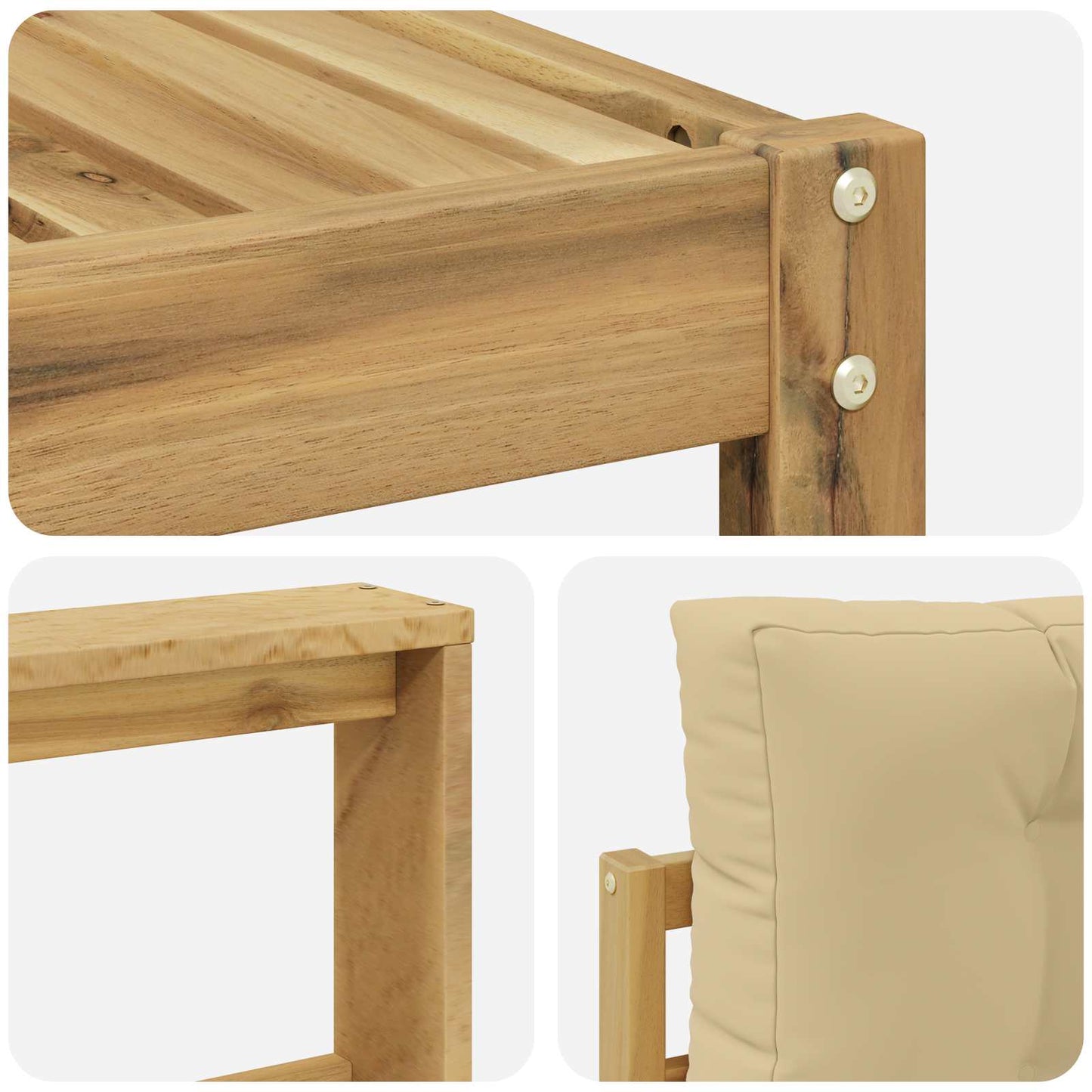 Buiten bankenset 9 pcs Wit en Beige 79 x 79 x 37 cm Polyester is nu te koop bij PeponiXL, paradijselijk wonen!
