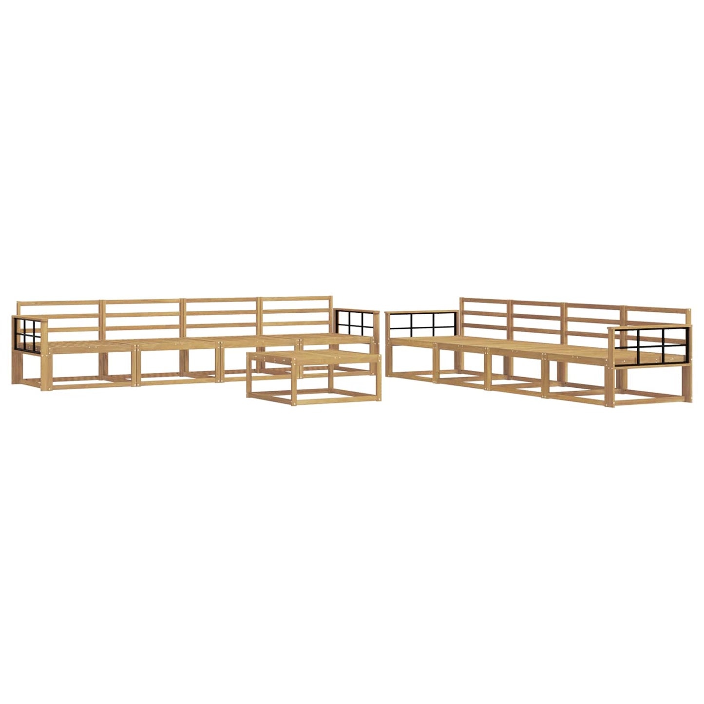 Buiten bankenset 9 pcs Wit 79 x 79 x 37 cm Massief Acaciahout is nu te koop bij PeponiXL, paradijselijk wonen!