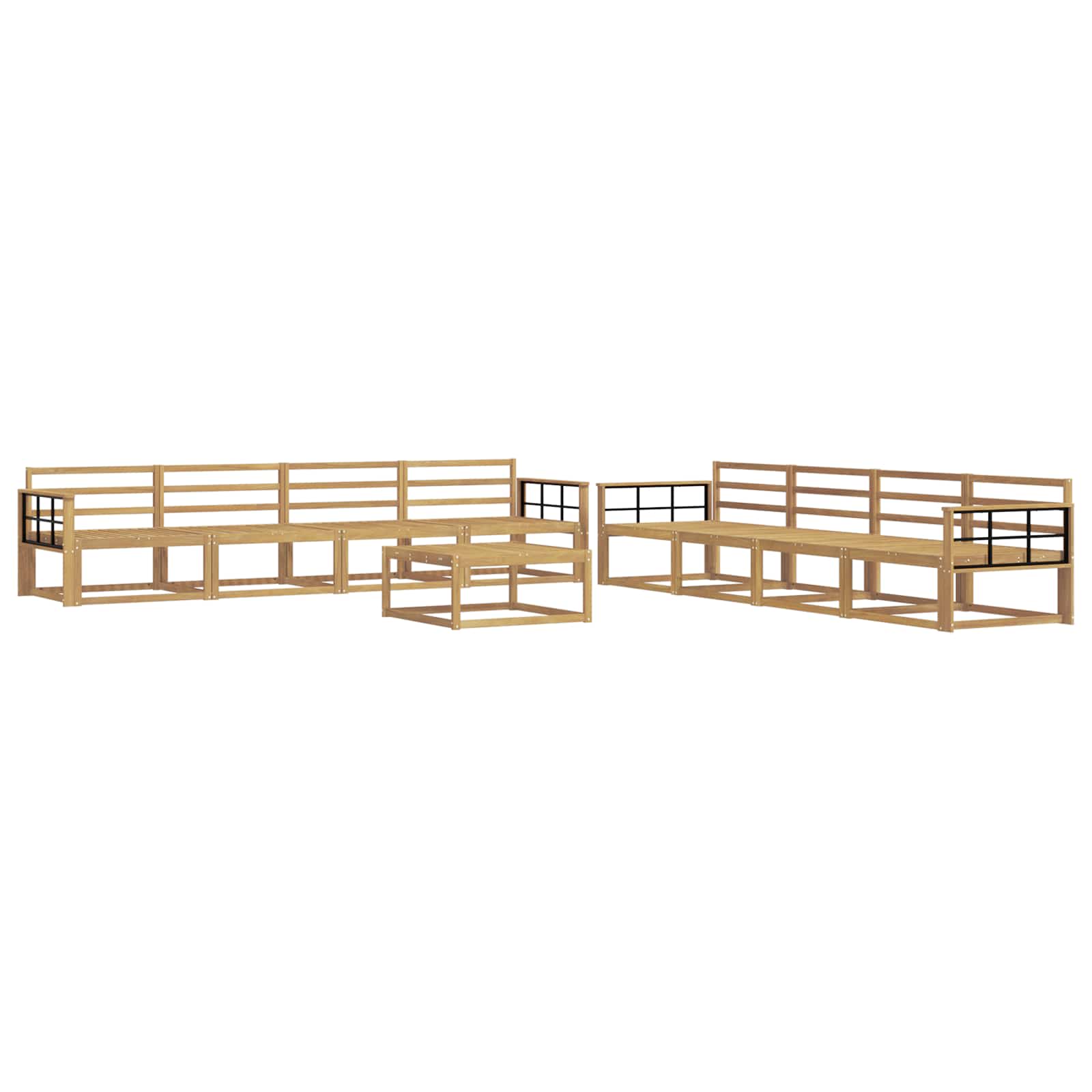 Buiten bankenset 9 pcs Wit 79 x 79 x 37 cm Massief Acaciahout is nu te koop bij PeponiXL, paradijselijk wonen!