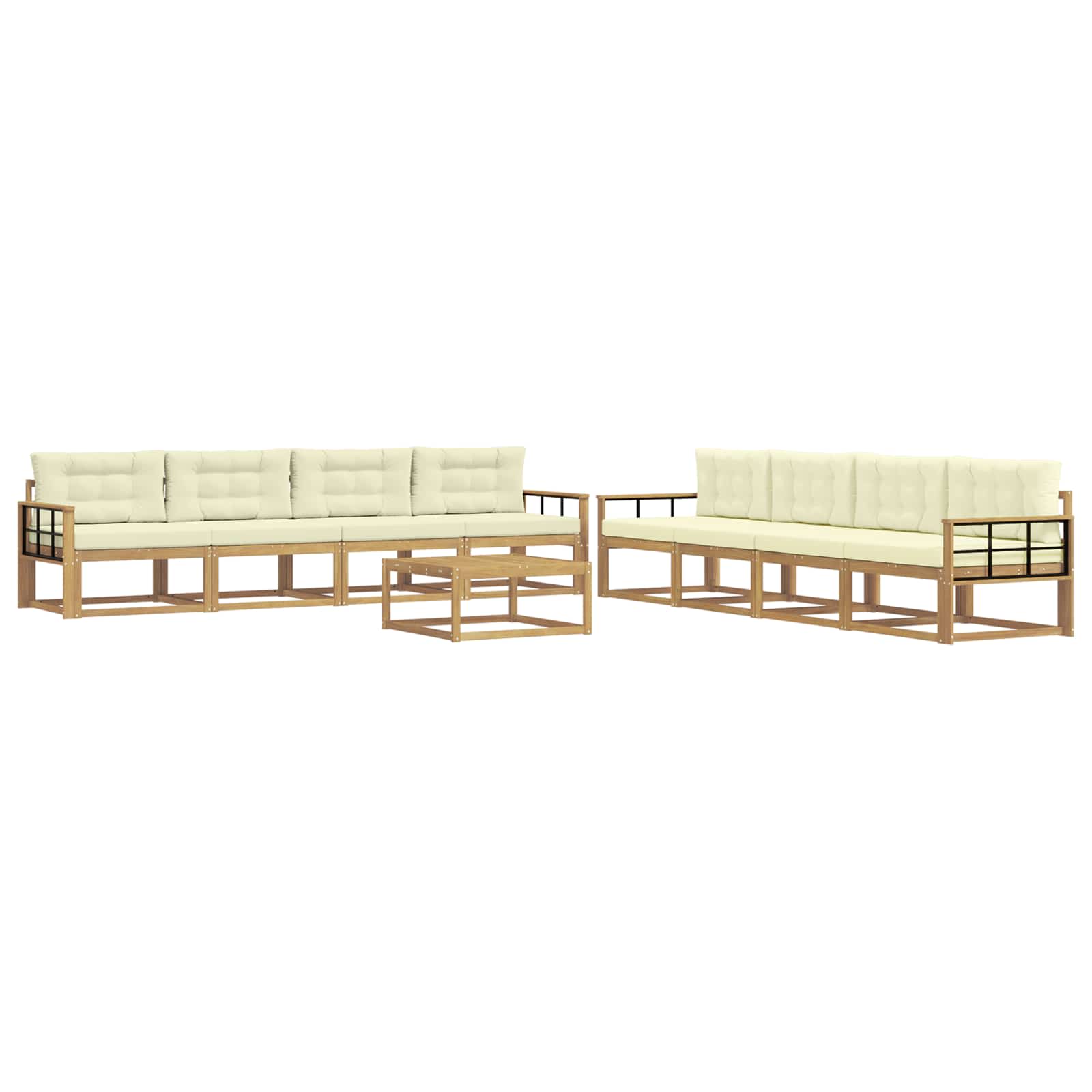 Buiten bankenset 9 pcs Wit en crèmekleurig 79 x 79 x 37 cm is nu te koop bij PeponiXL, paradijselijk wonen!