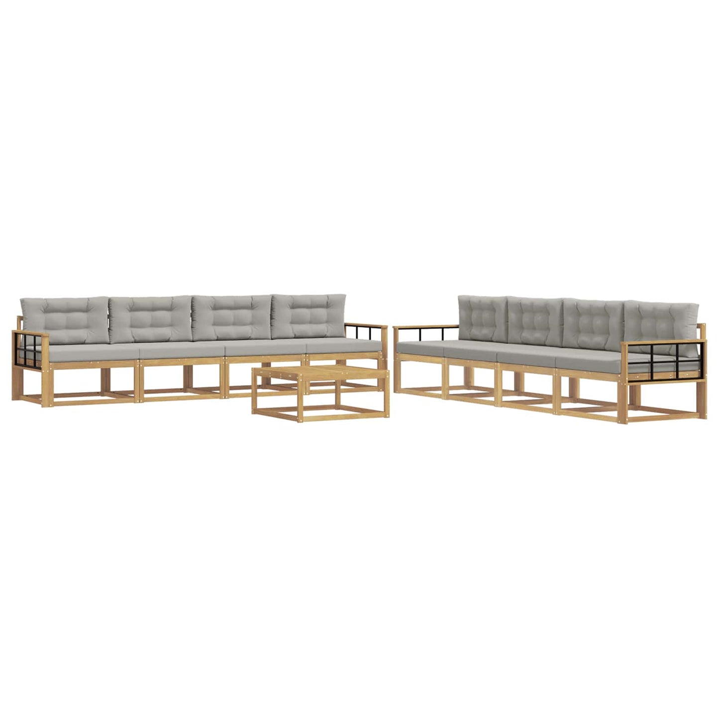 Buiten bankenset 9 pcs Wit en Lichtgrijs 79 x 79 x 37 cm is nu te koop bij PeponiXL, paradijselijk wonen!