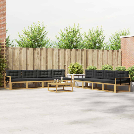 Buiten bankenset 9 pcs Wit en antracietkleurig 79 x 79 x 37 cm is nu te koop bij PeponiXL, paradijselijk wonen!