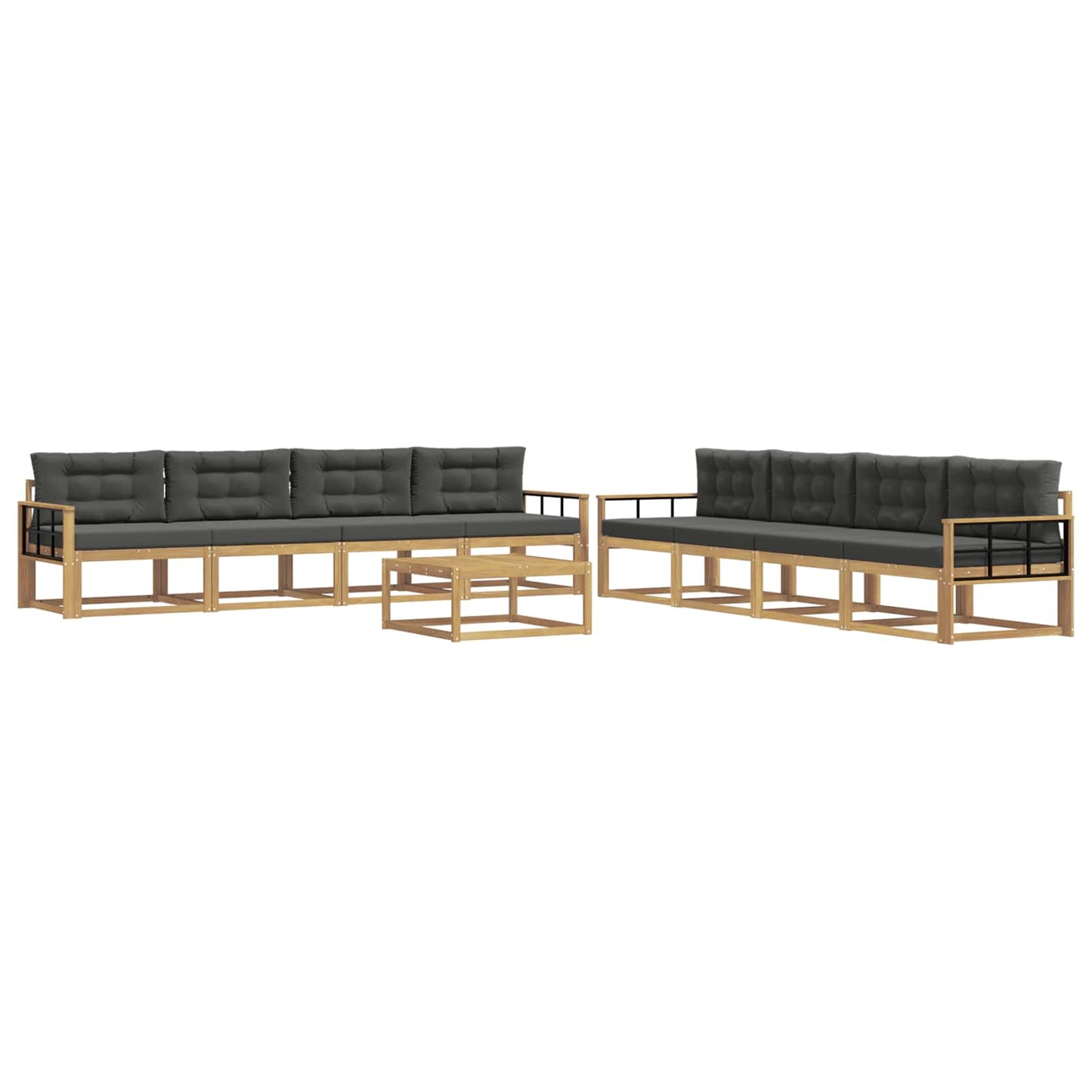Buiten bankenset 9 pcs Wit en antracietkleurig 79 x 79 x 37 cm is nu te koop bij PeponiXL, paradijselijk wonen!