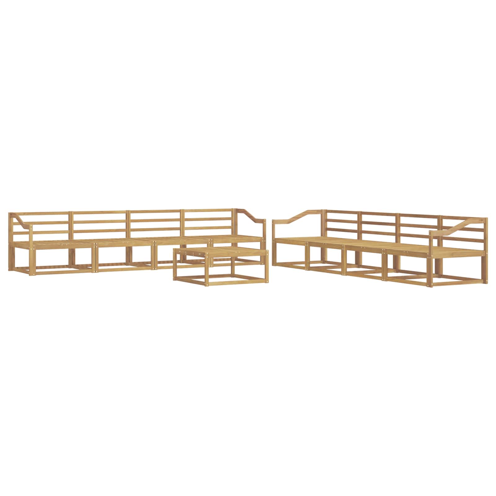Buiten bankenset 9 pcs Wit 79 x 79 x 37 cm Massief Acaciahout is nu te koop bij PeponiXL, paradijselijk wonen!