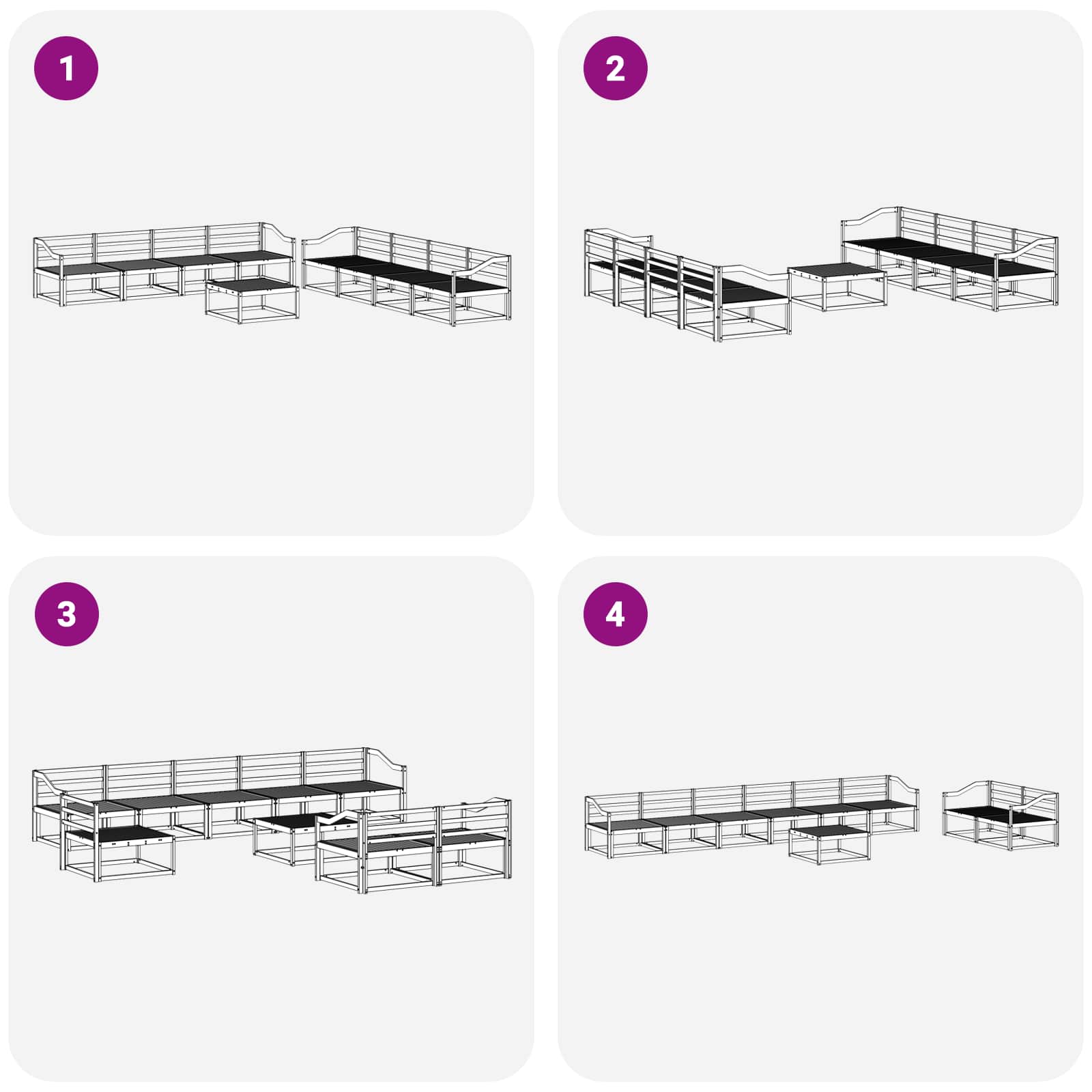 Buiten bankenset 9 pcs Wit 79 x 79 x 37 cm Massief Acaciahout is nu te koop bij PeponiXL, paradijselijk wonen!