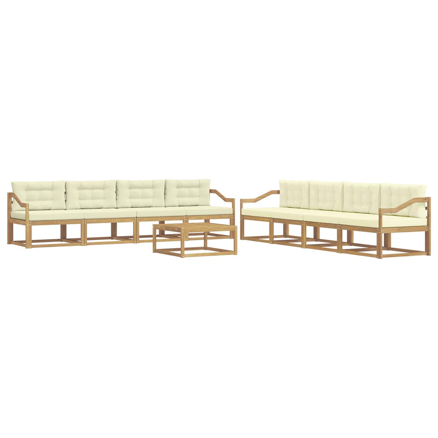 Buiten bankenset 9 pcs Wit en crèmekleurig 79 x 79 x 37 cm is nu te koop bij PeponiXL, paradijselijk wonen!