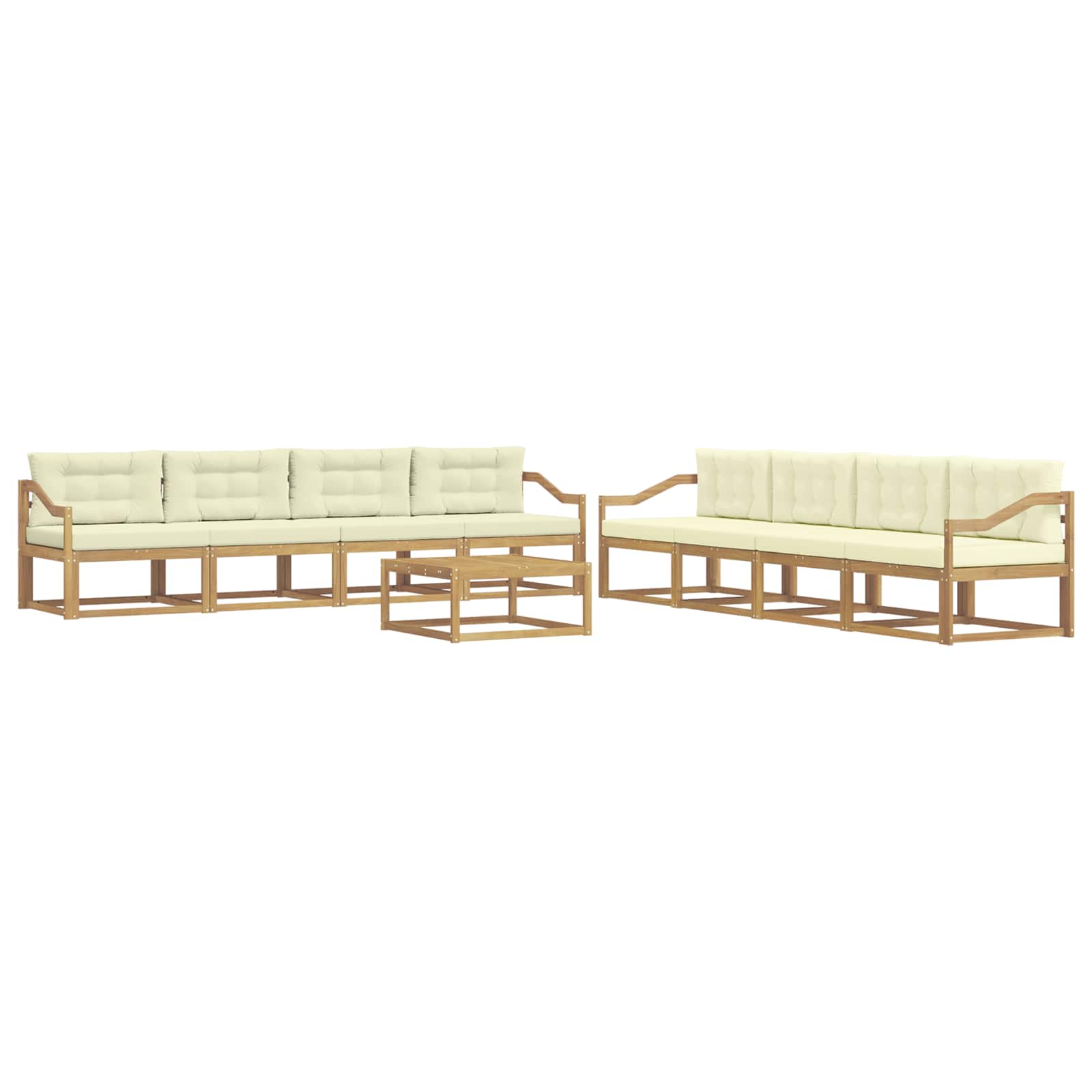 Buiten bankenset 9 pcs Wit en crèmekleurig 79 x 79 x 37 cm is nu te koop bij PeponiXL, paradijselijk wonen!