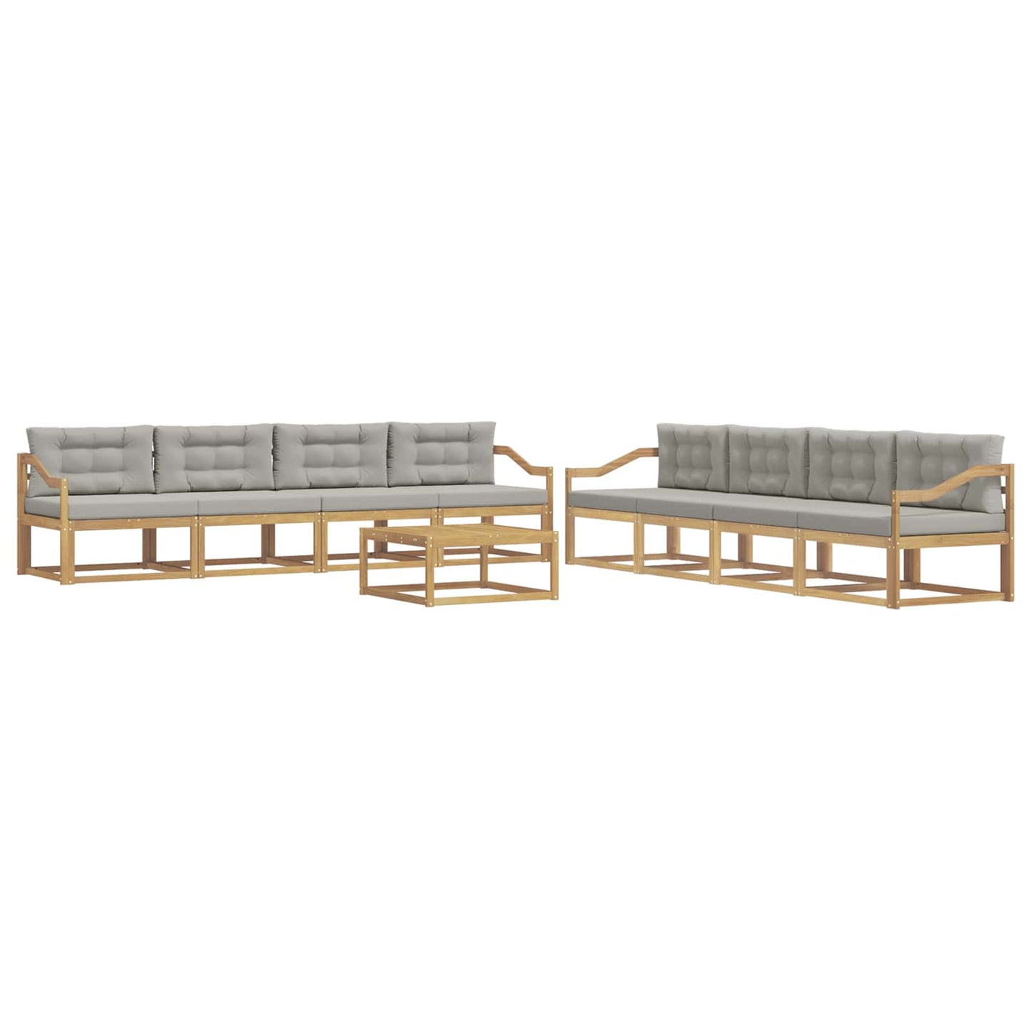Buiten bankenset 9 pcs Wit en Lichtgrijs 79 x 79 x 37 cm is nu te koop bij PeponiXL, paradijselijk wonen!