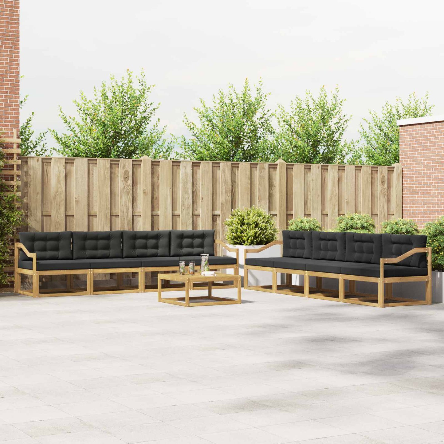 Buiten bankenset 9 pcs Wit en antracietkleurig 79 x 79 x 37 cm is nu te koop bij PeponiXL, paradijselijk wonen!