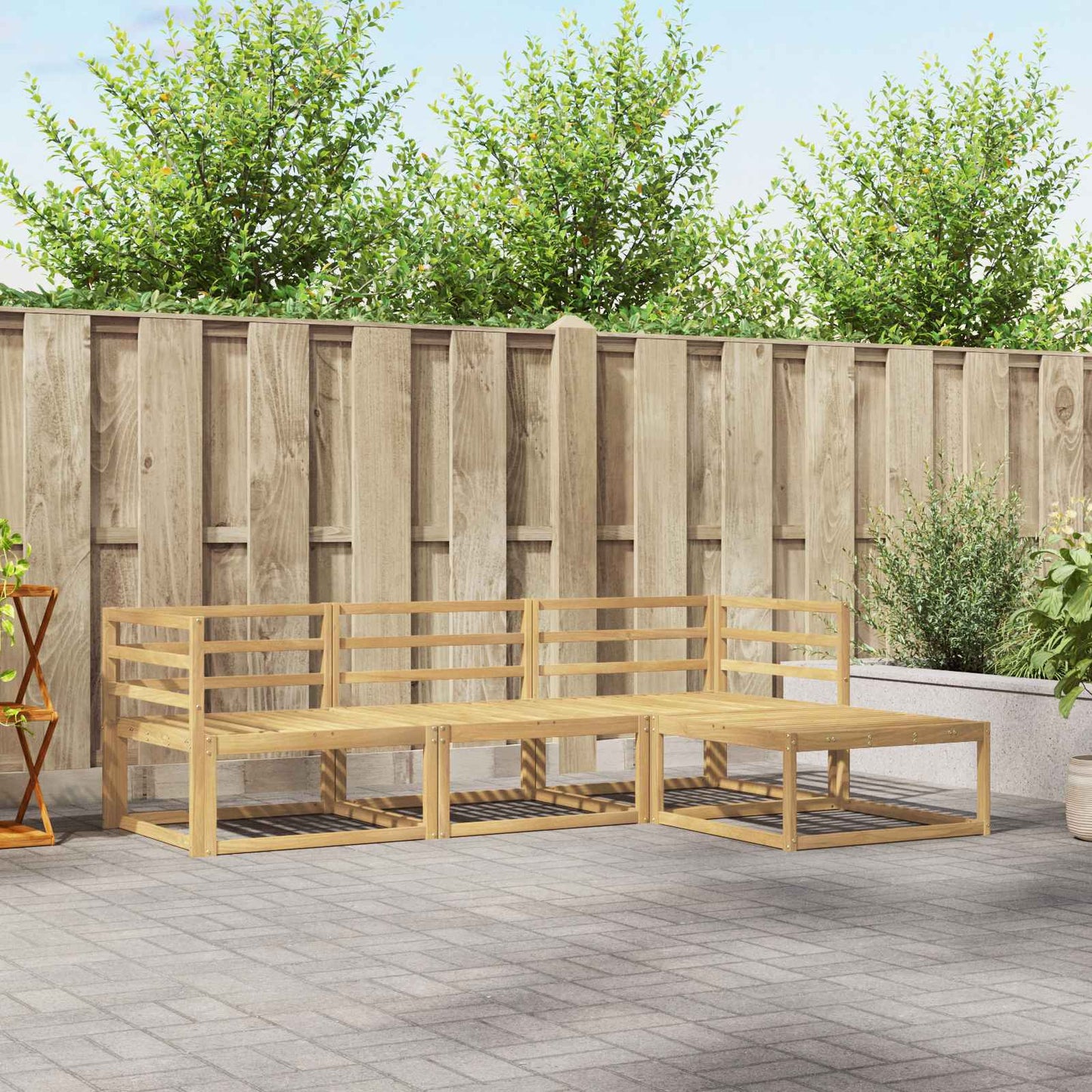 Buiten bankenset 4 pcs Wit 245,5 x 162,5 x 73 cm is nu te koop bij PeponiXL, paradijselijk wonen!
